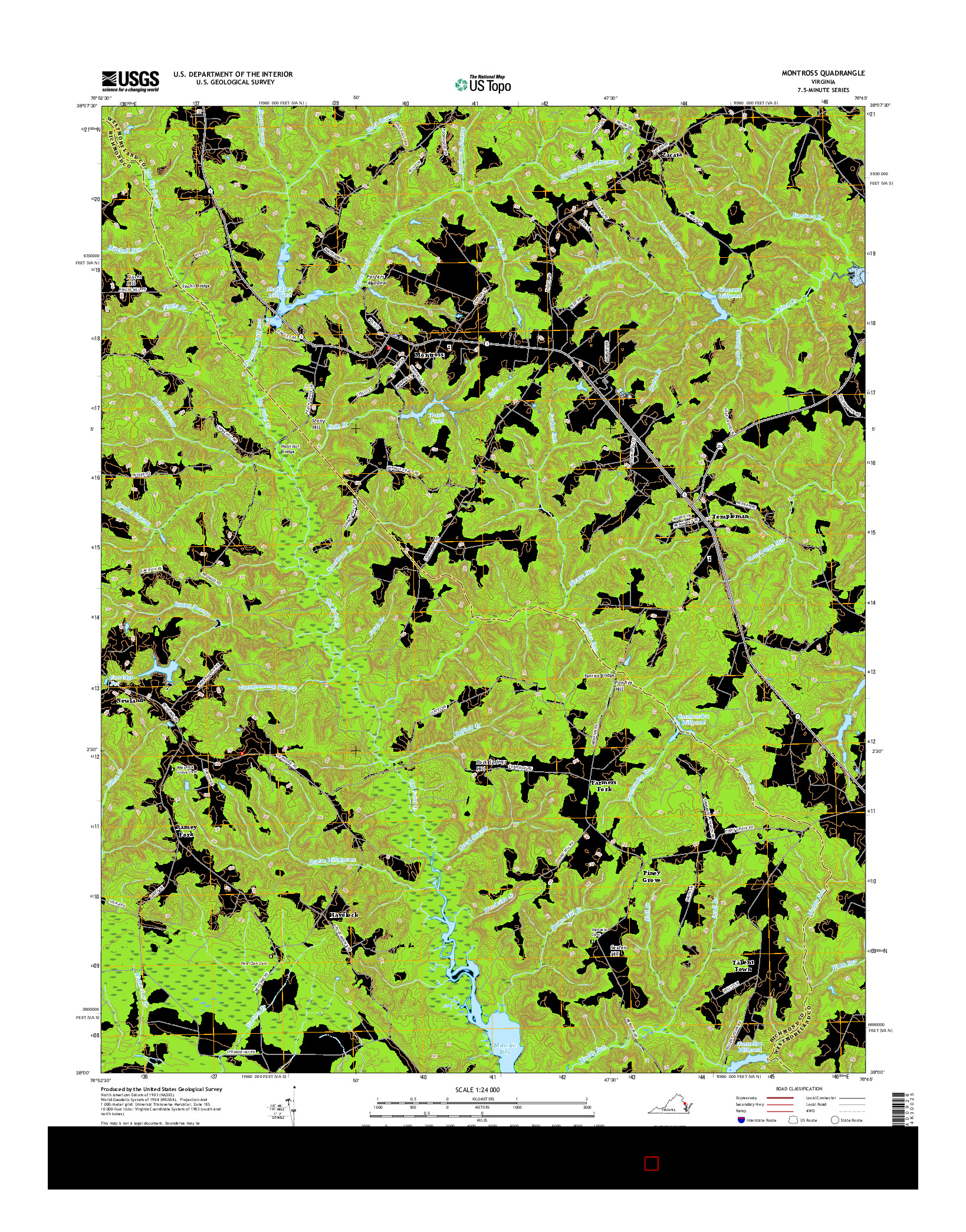 USGS US TOPO 7.5-MINUTE MAP FOR MONTROSS, VA 2016