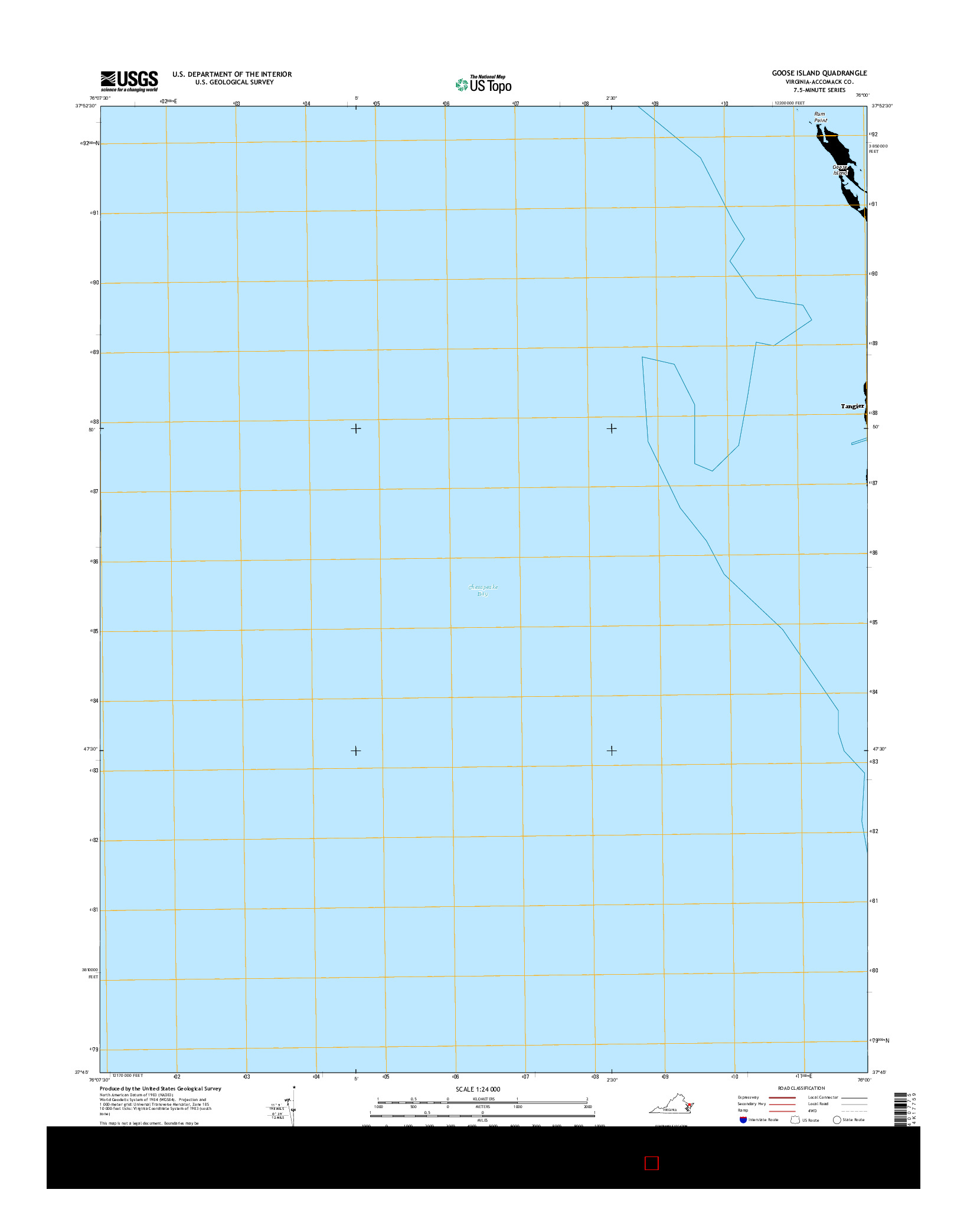 USGS US TOPO 7.5-MINUTE MAP FOR GOOSE ISLAND, VA 2016