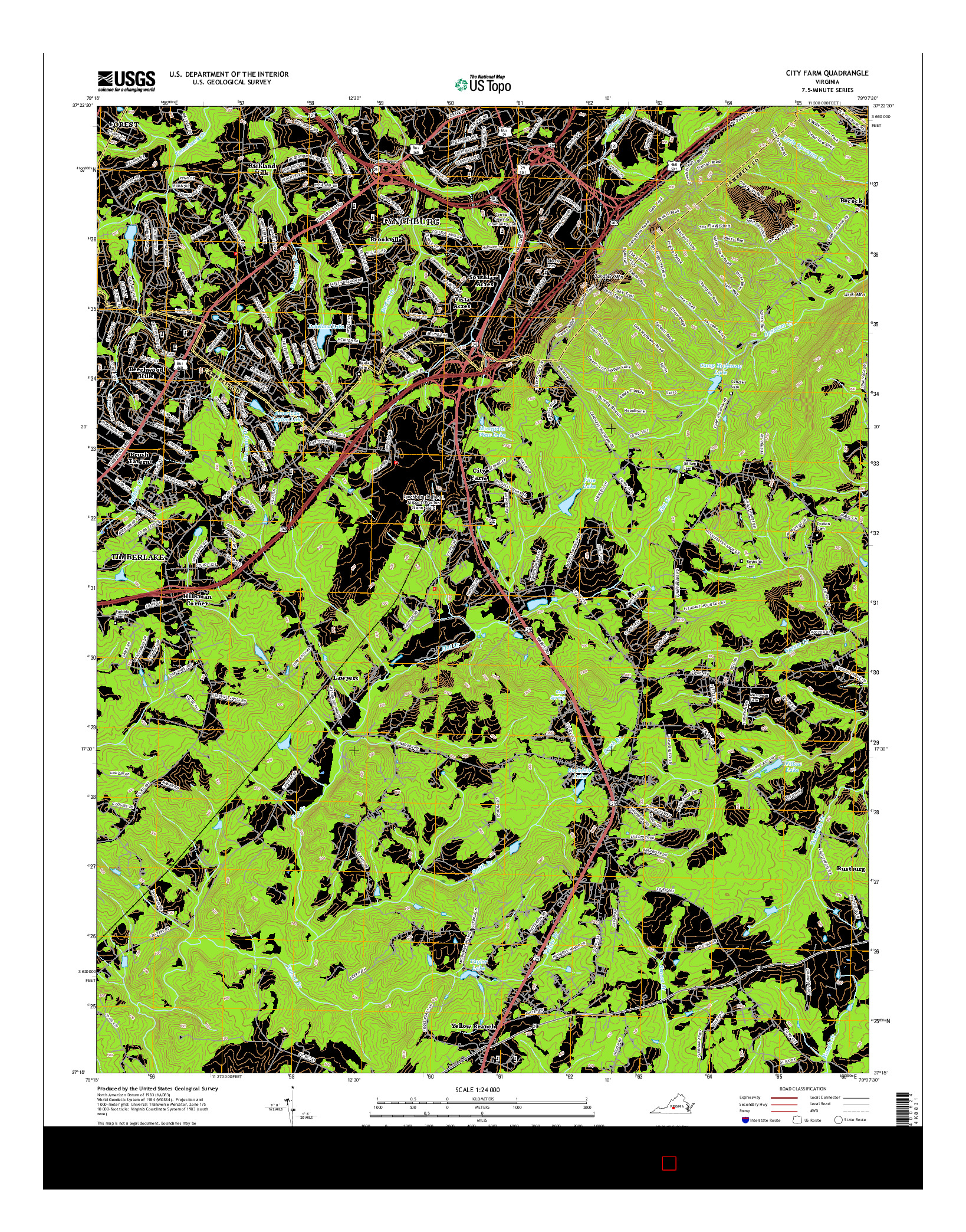 USGS US TOPO 7.5-MINUTE MAP FOR CITY FARM, VA 2016