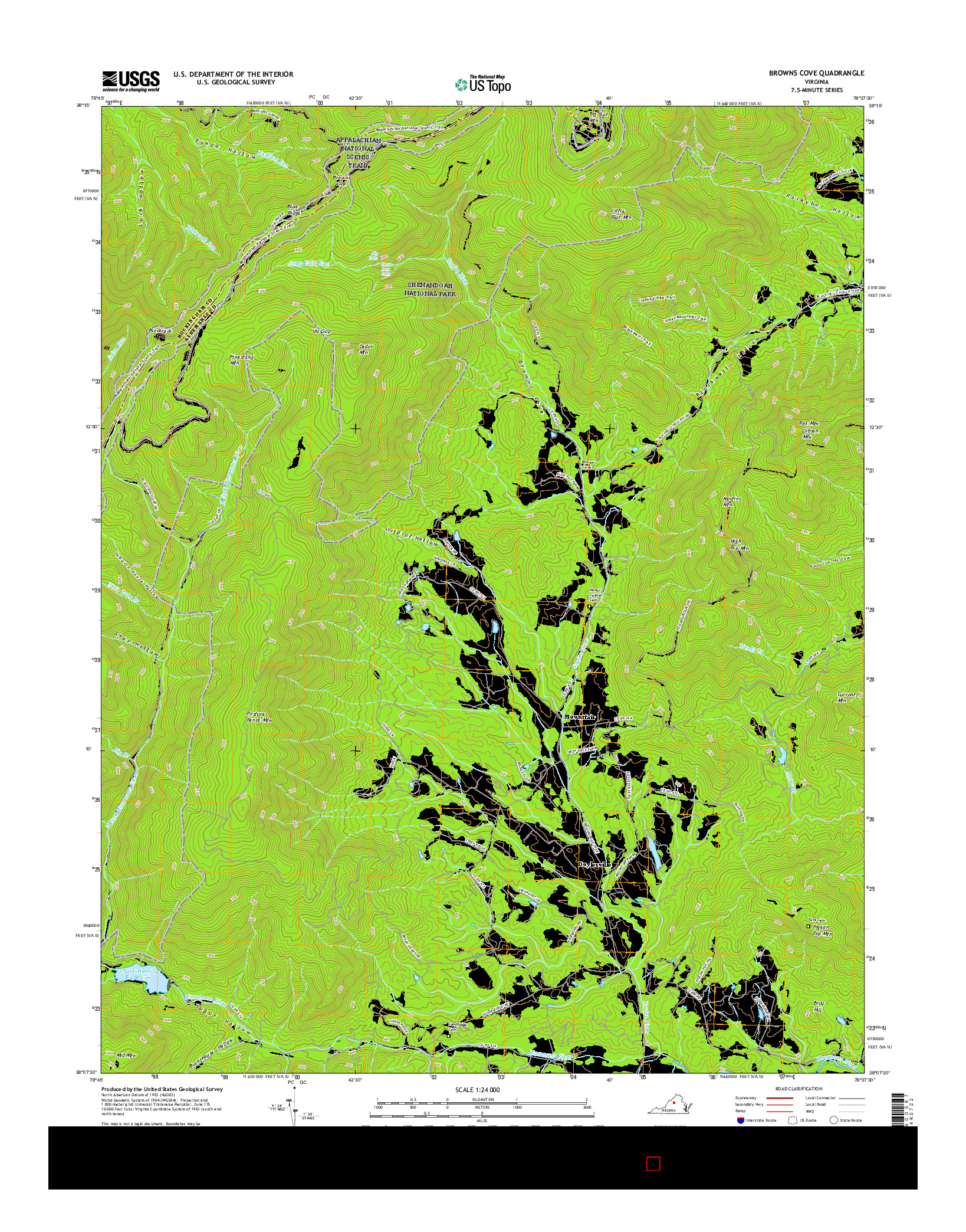 USGS US TOPO 7.5-MINUTE MAP FOR BROWNS COVE, VA 2016