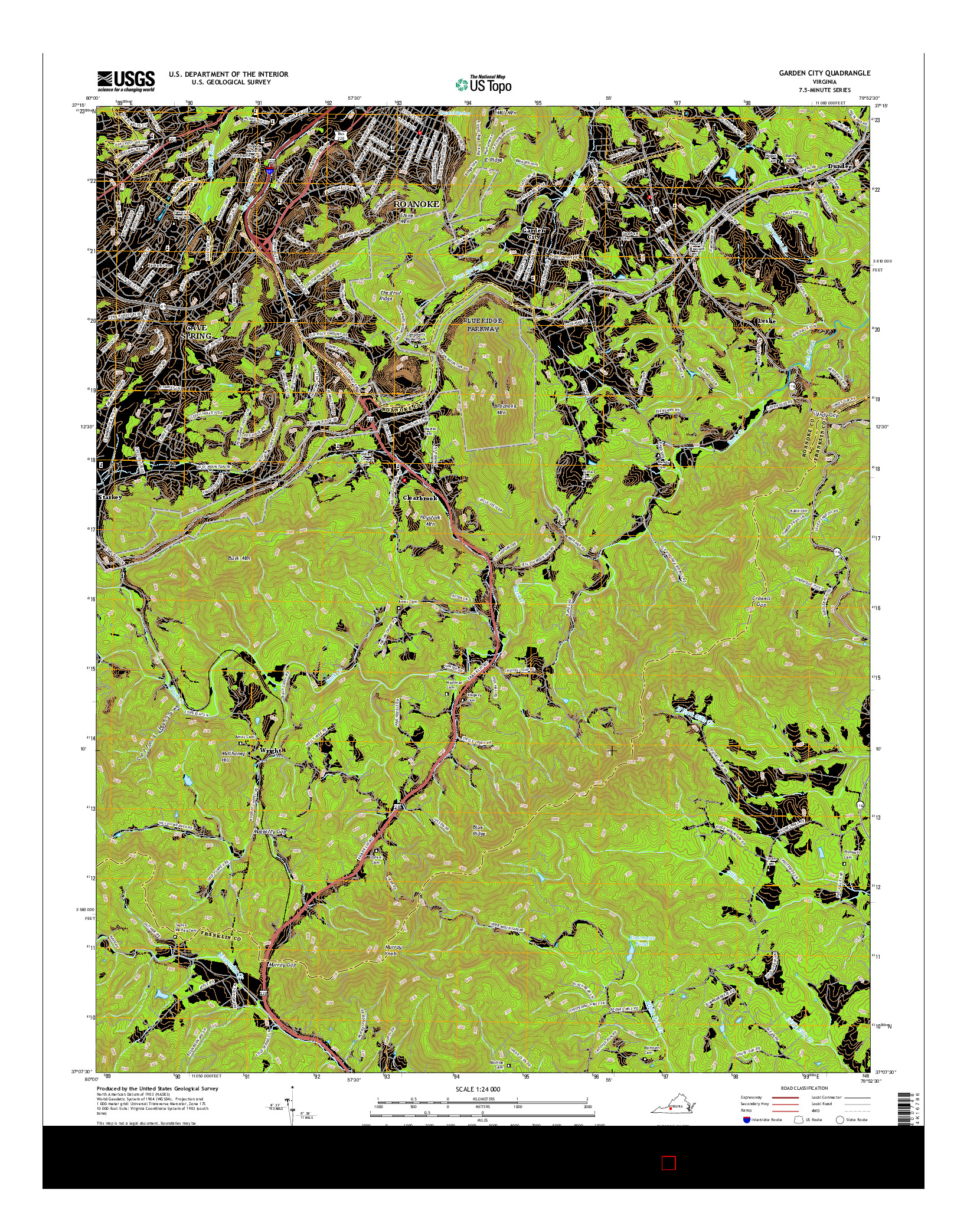 USGS US TOPO 7.5-MINUTE MAP FOR GARDEN CITY, VA 2016