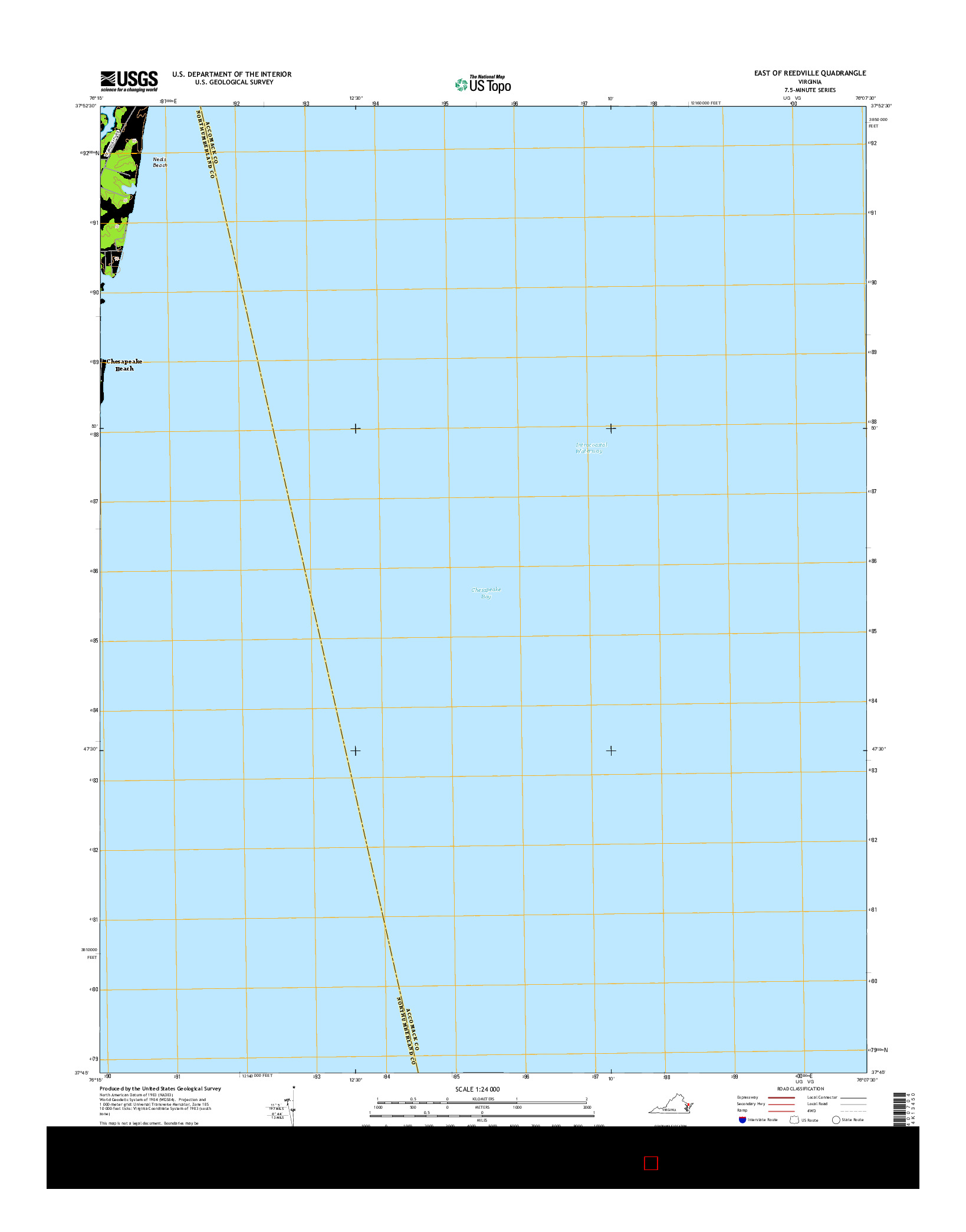 USGS US TOPO 7.5-MINUTE MAP FOR EAST OF REEDVILLE, VA 2016