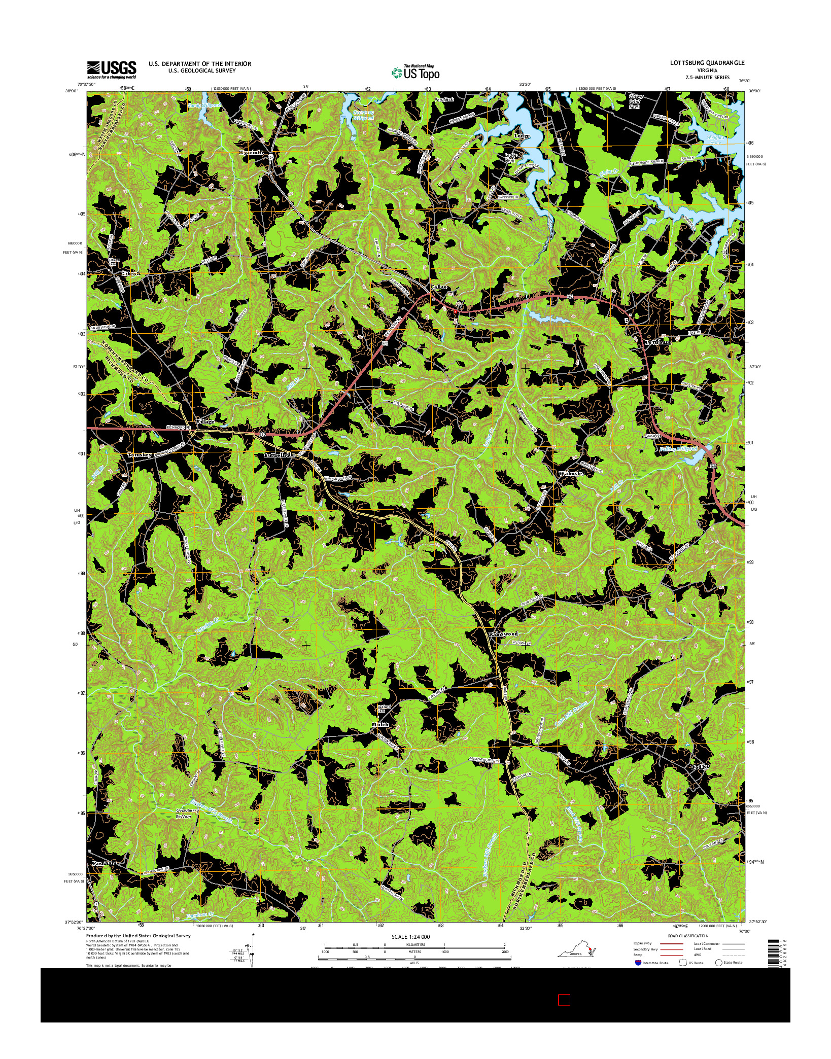 USGS US TOPO 7.5-MINUTE MAP FOR LOTTSBURG, VA 2016