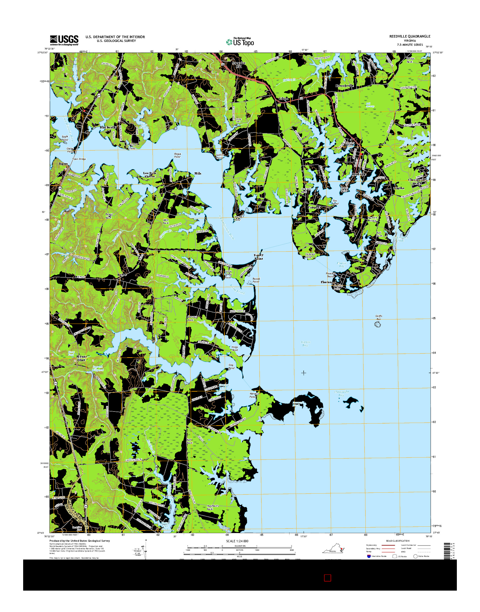 USGS US TOPO 7.5-MINUTE MAP FOR REEDVILLE, VA 2016