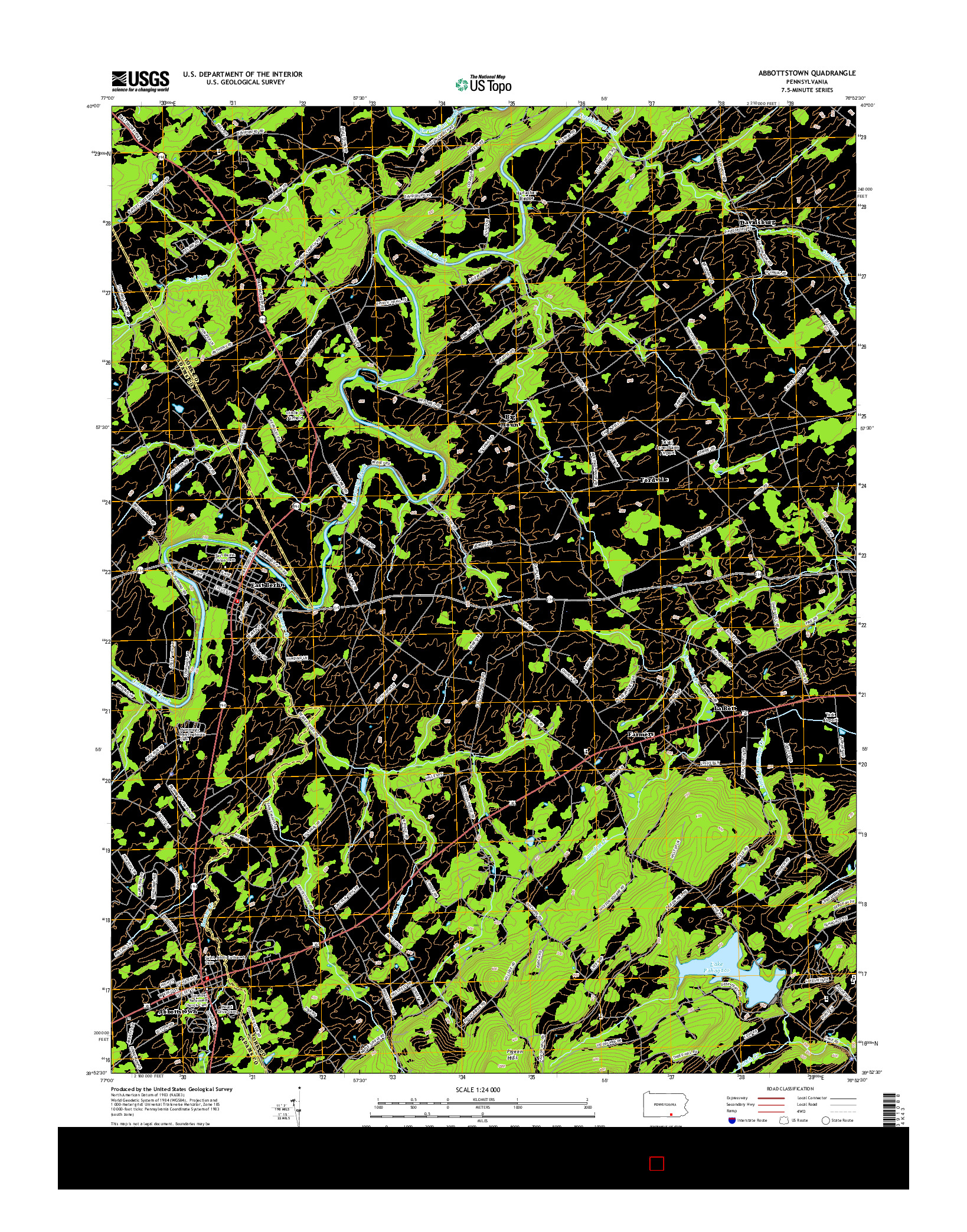 USGS US TOPO 7.5-MINUTE MAP FOR ABBOTTSTOWN, PA 2016