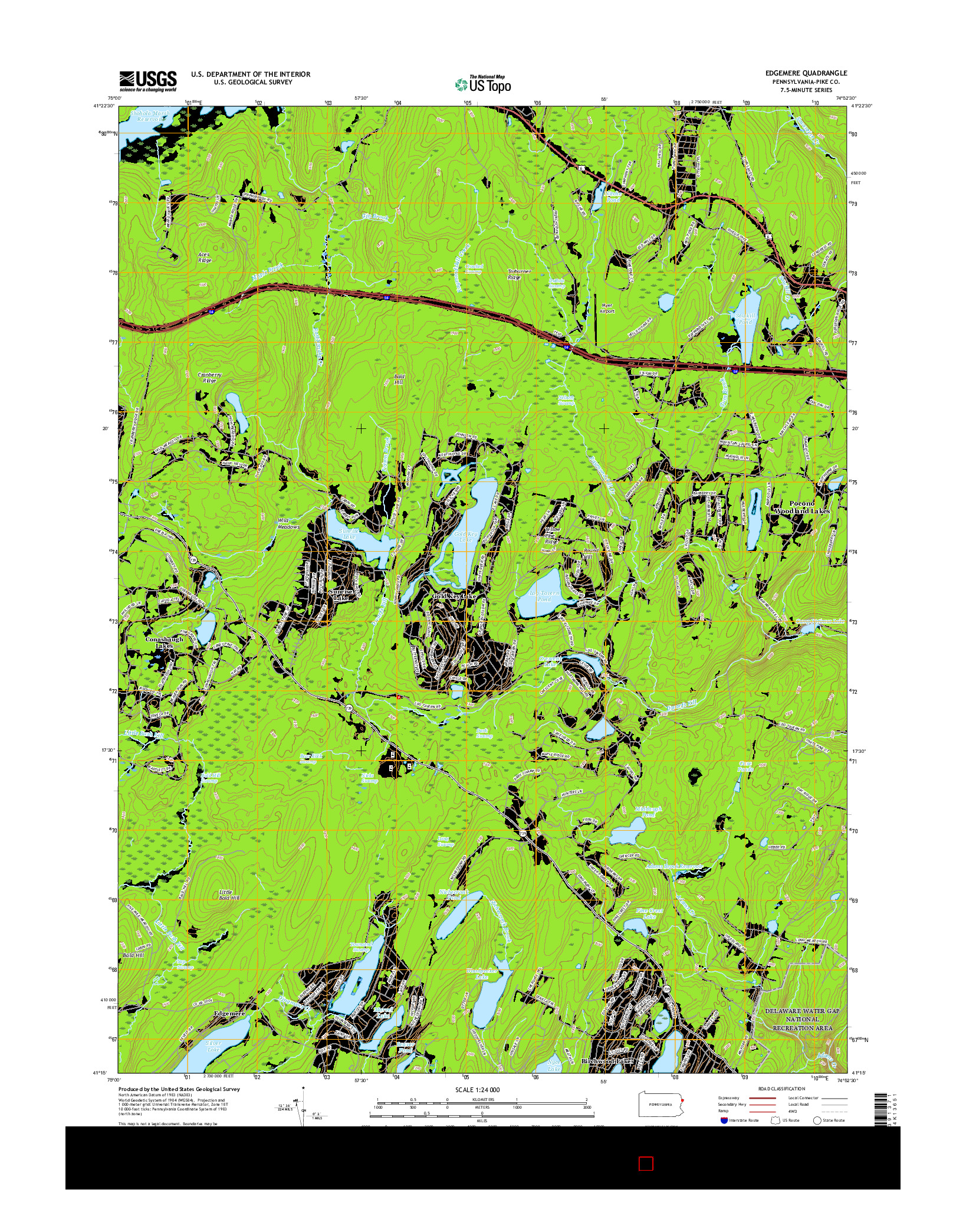 USGS US TOPO 7.5-MINUTE MAP FOR EDGEMERE, PA 2016