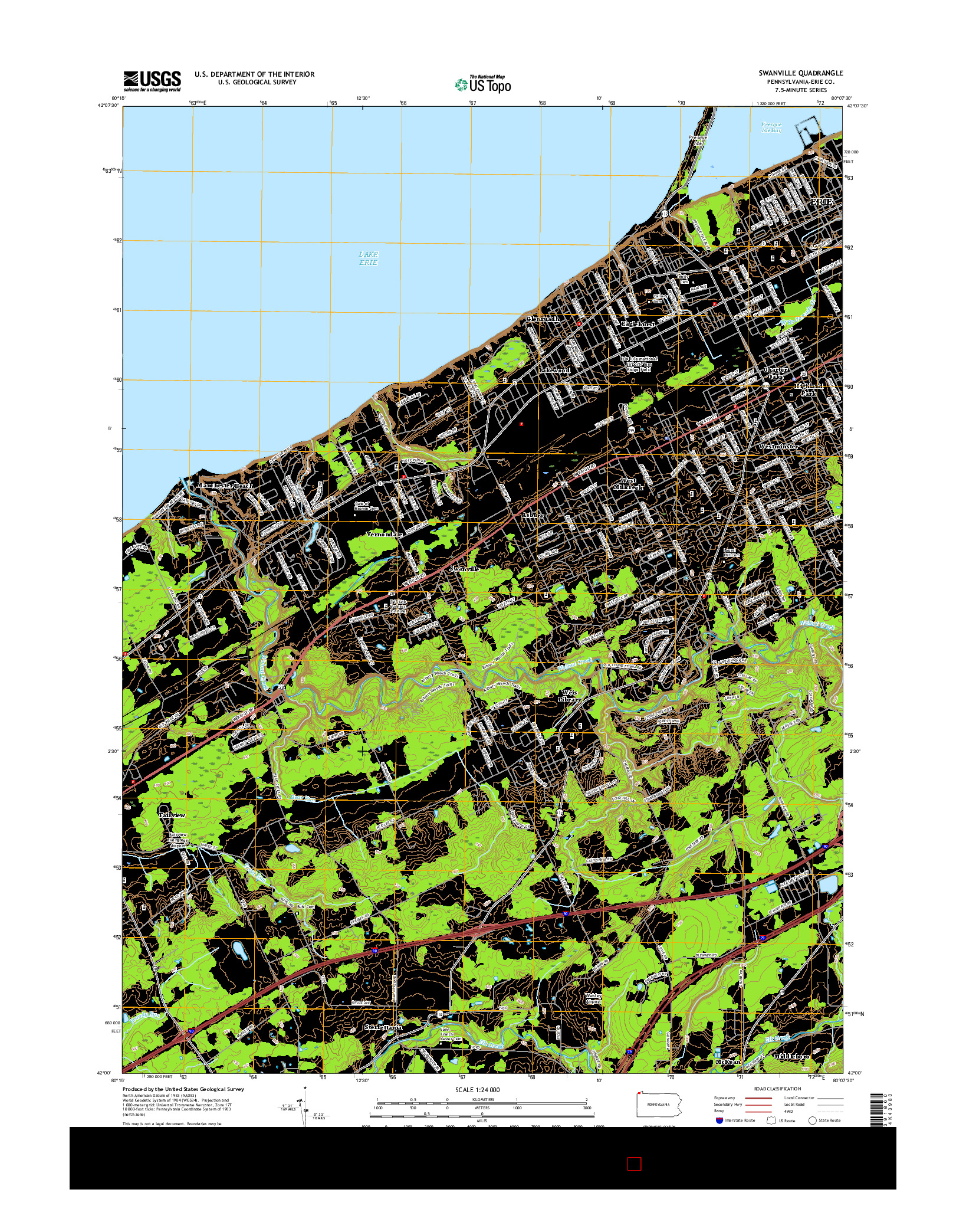 USGS US TOPO 7.5-MINUTE MAP FOR SWANVILLE, PA 2016