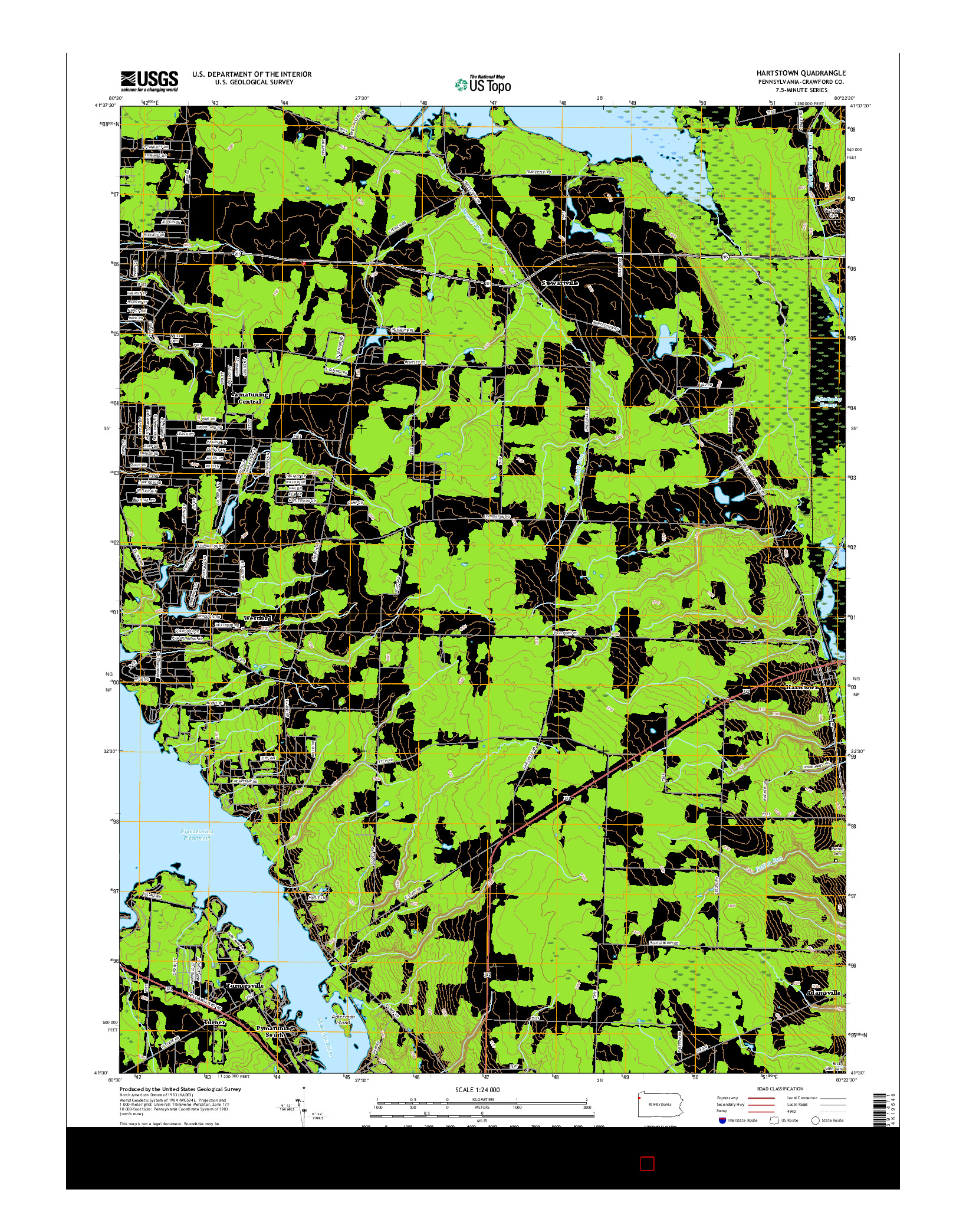 USGS US TOPO 7.5-MINUTE MAP FOR HARTSTOWN, PA 2016