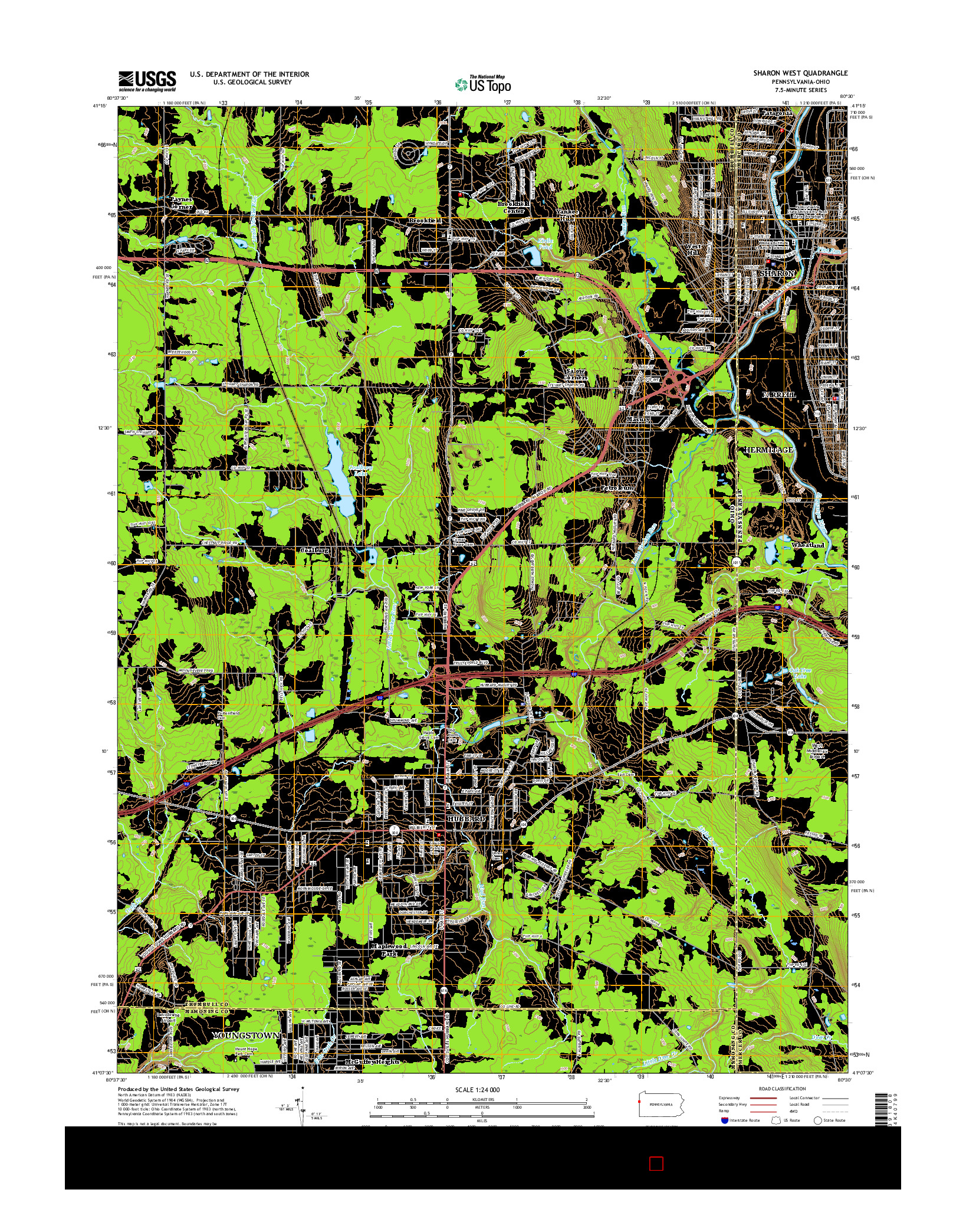 USGS US TOPO 7.5-MINUTE MAP FOR SHARON WEST, PA-OH 2016