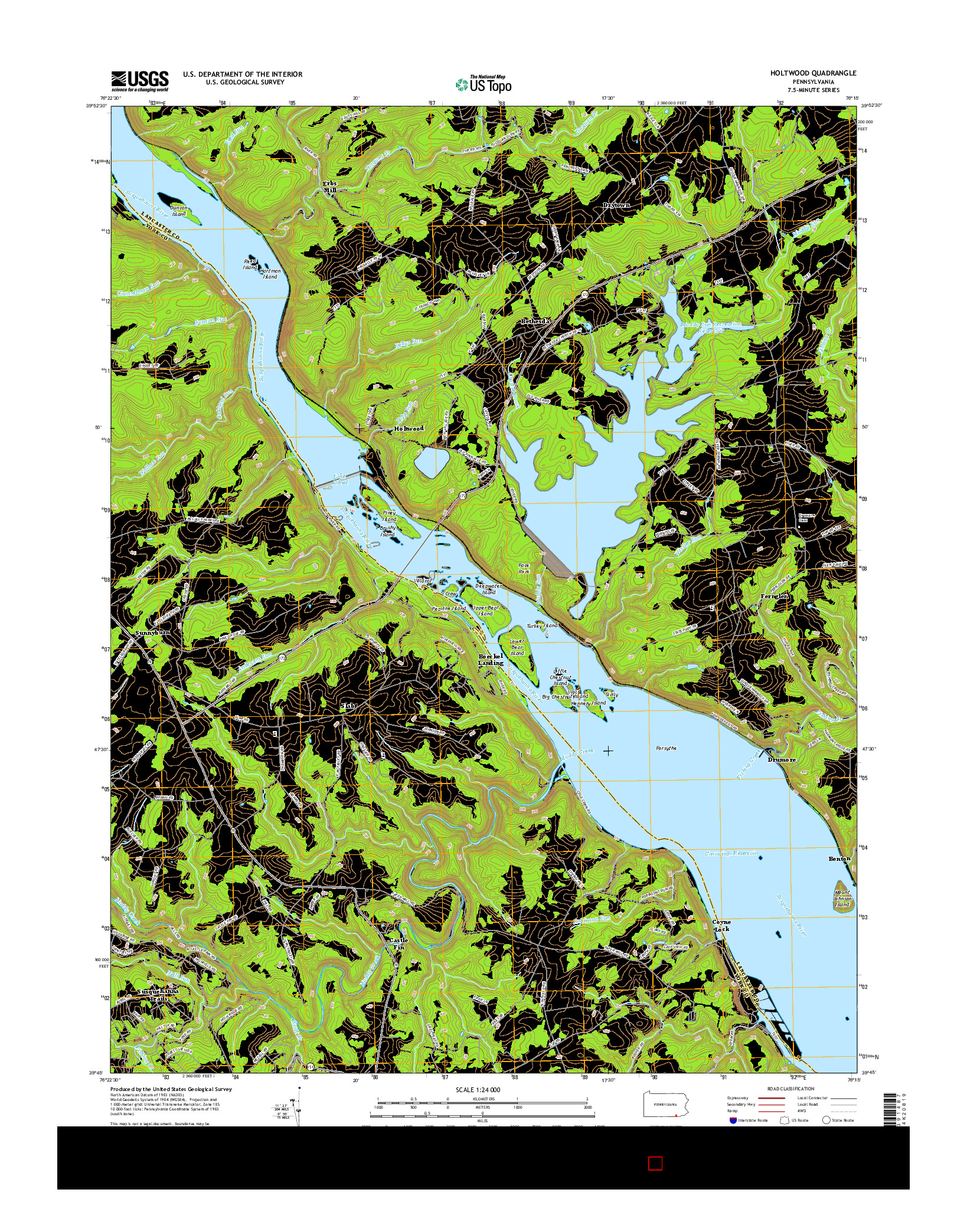 USGS US TOPO 7.5-MINUTE MAP FOR HOLTWOOD, PA 2016