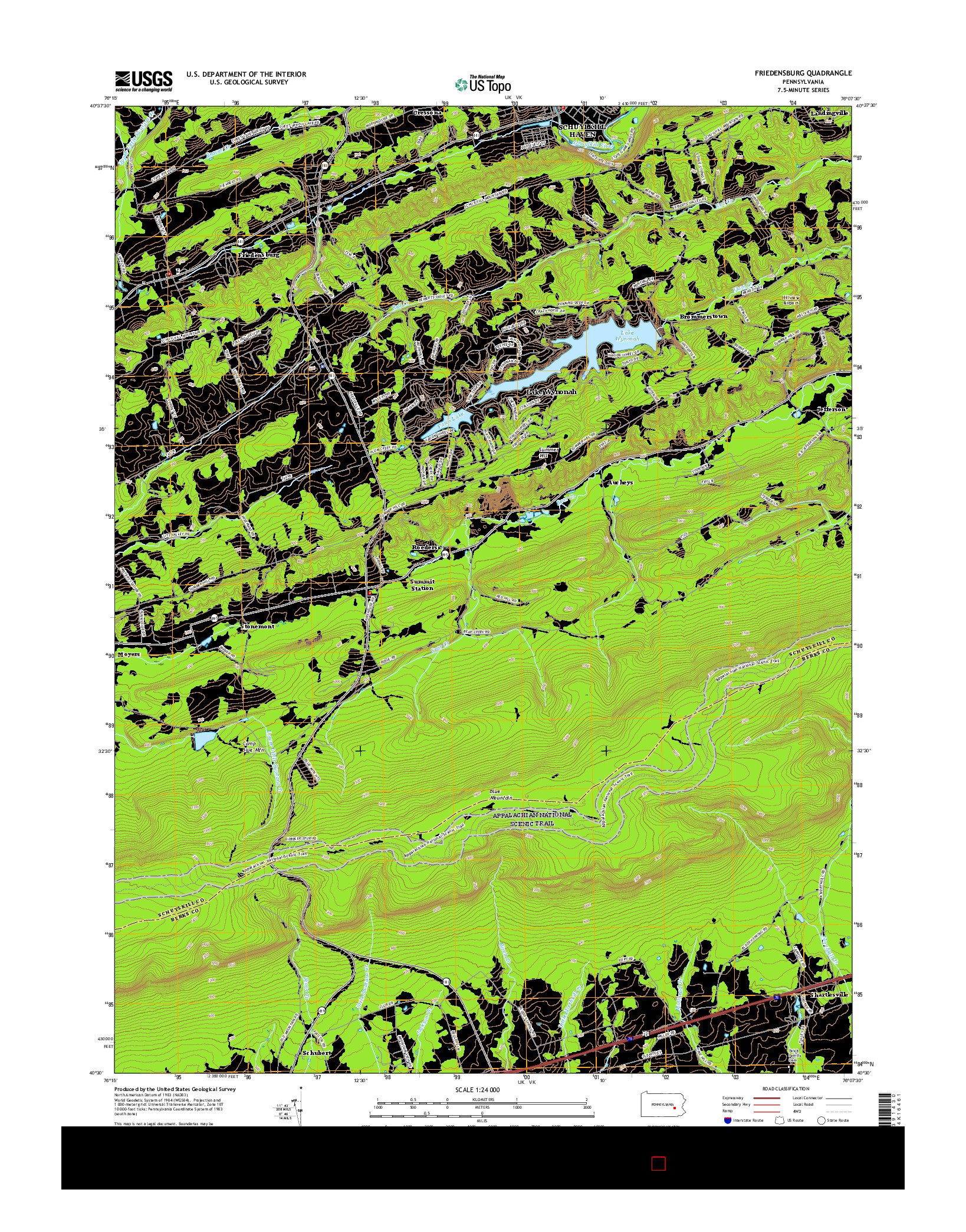 USGS US TOPO 7.5-MINUTE MAP FOR FRIEDENSBURG, PA 2016