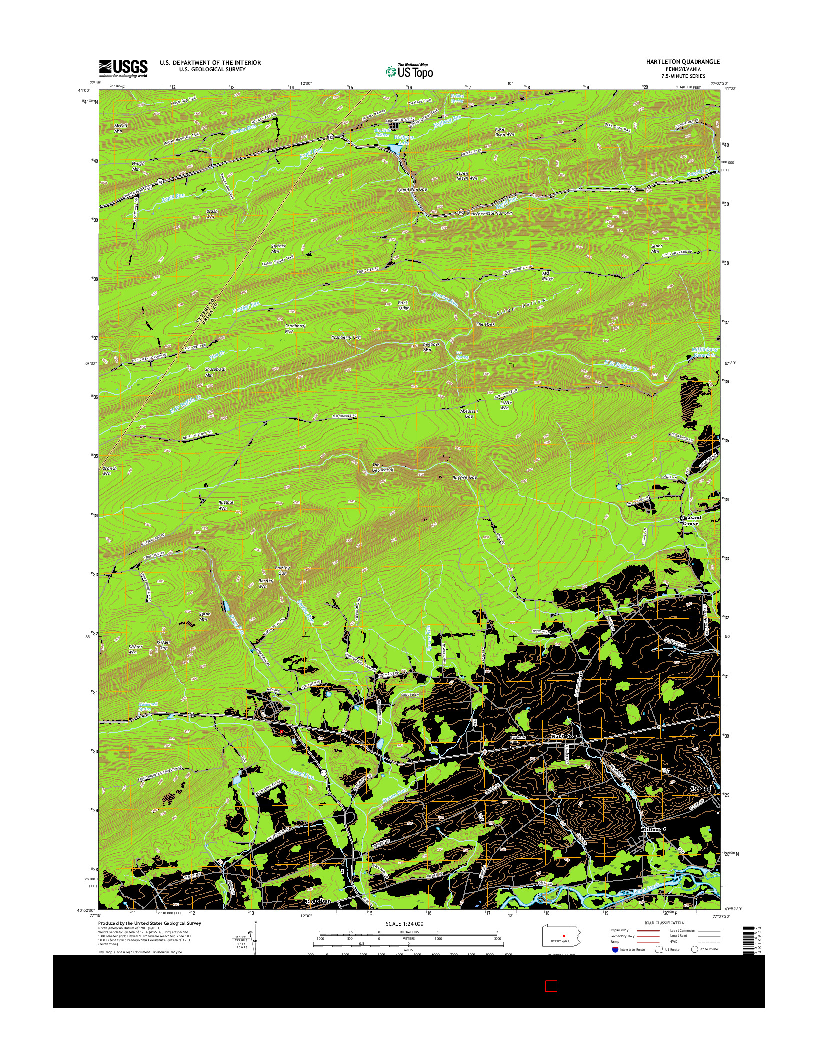 USGS US TOPO 7.5-MINUTE MAP FOR HARTLETON, PA 2016