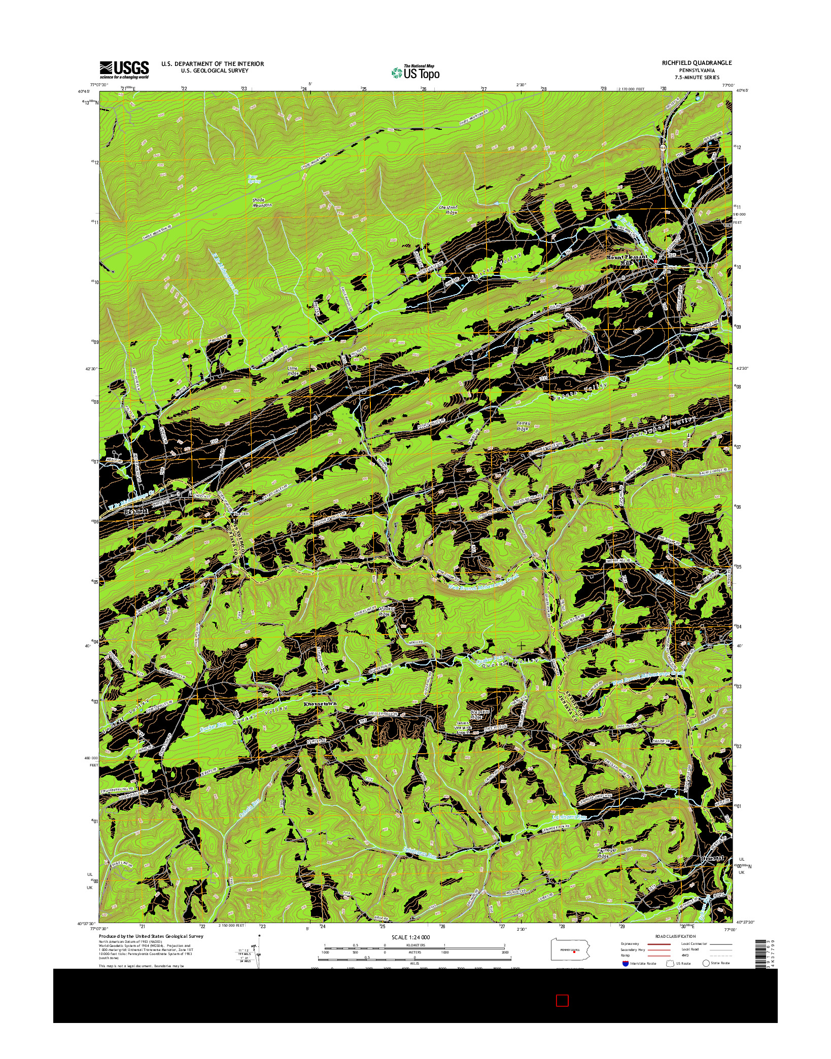 USGS US TOPO 7.5-MINUTE MAP FOR RICHFIELD, PA 2016