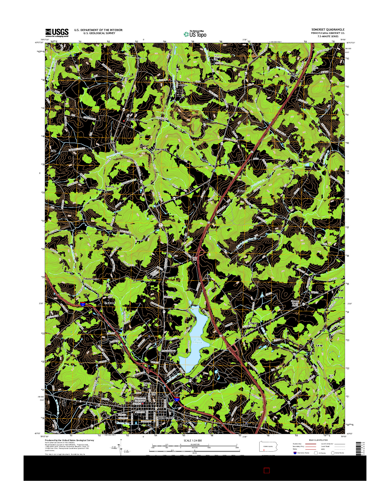 USGS US TOPO 7.5-MINUTE MAP FOR SOMERSET, PA 2016