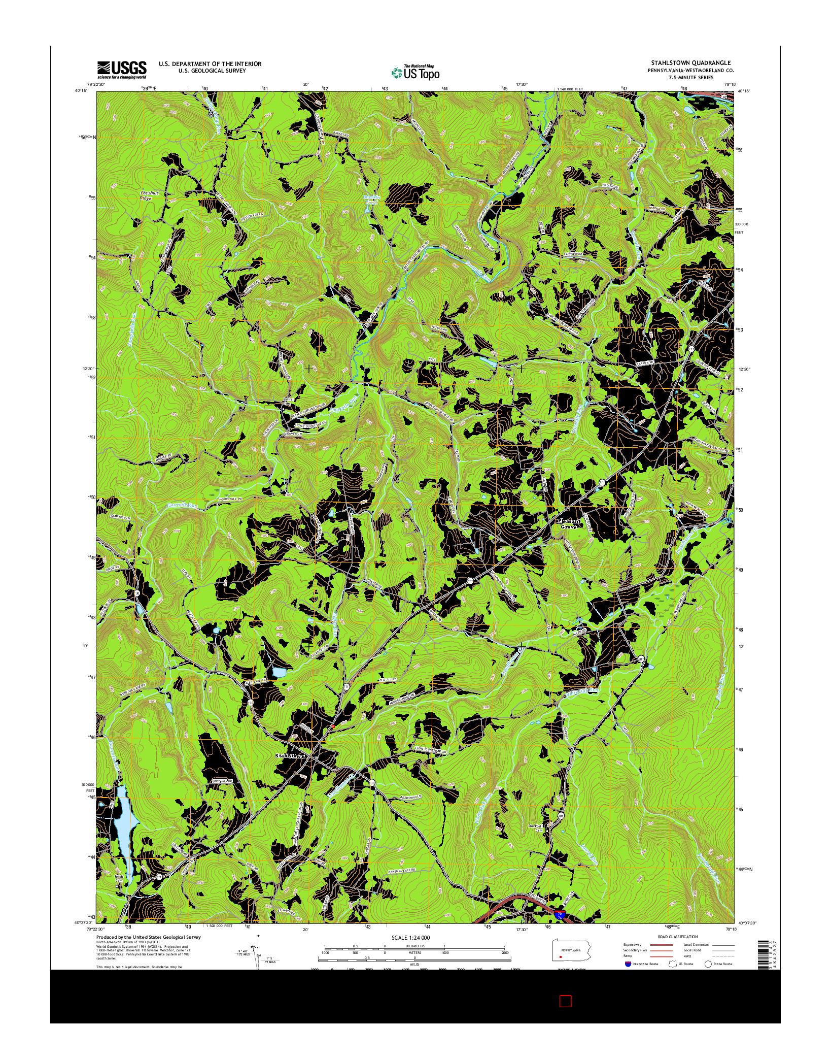 USGS US TOPO 7.5-MINUTE MAP FOR STAHLSTOWN, PA 2016