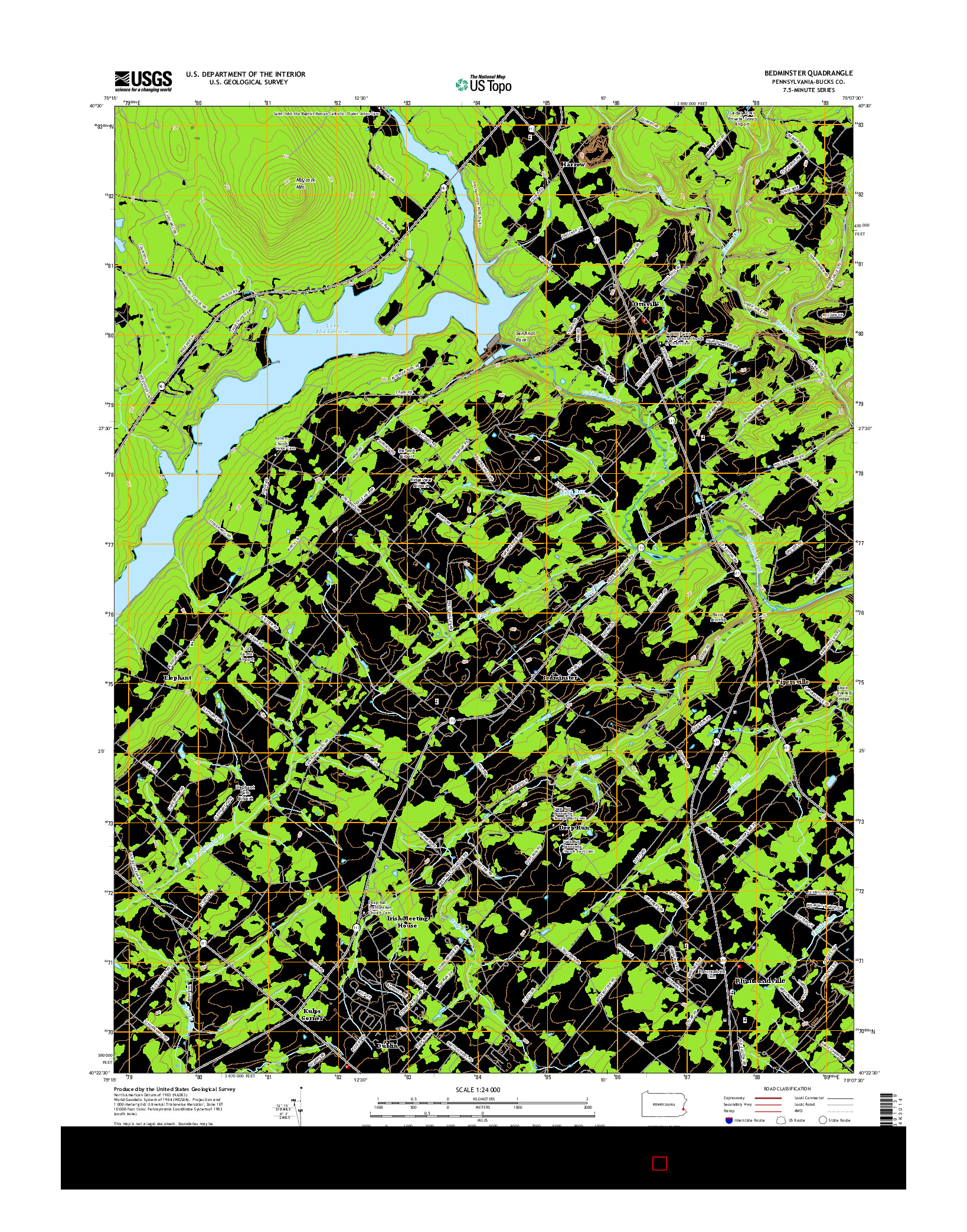 USGS US TOPO 7.5-MINUTE MAP FOR BEDMINSTER, PA 2016