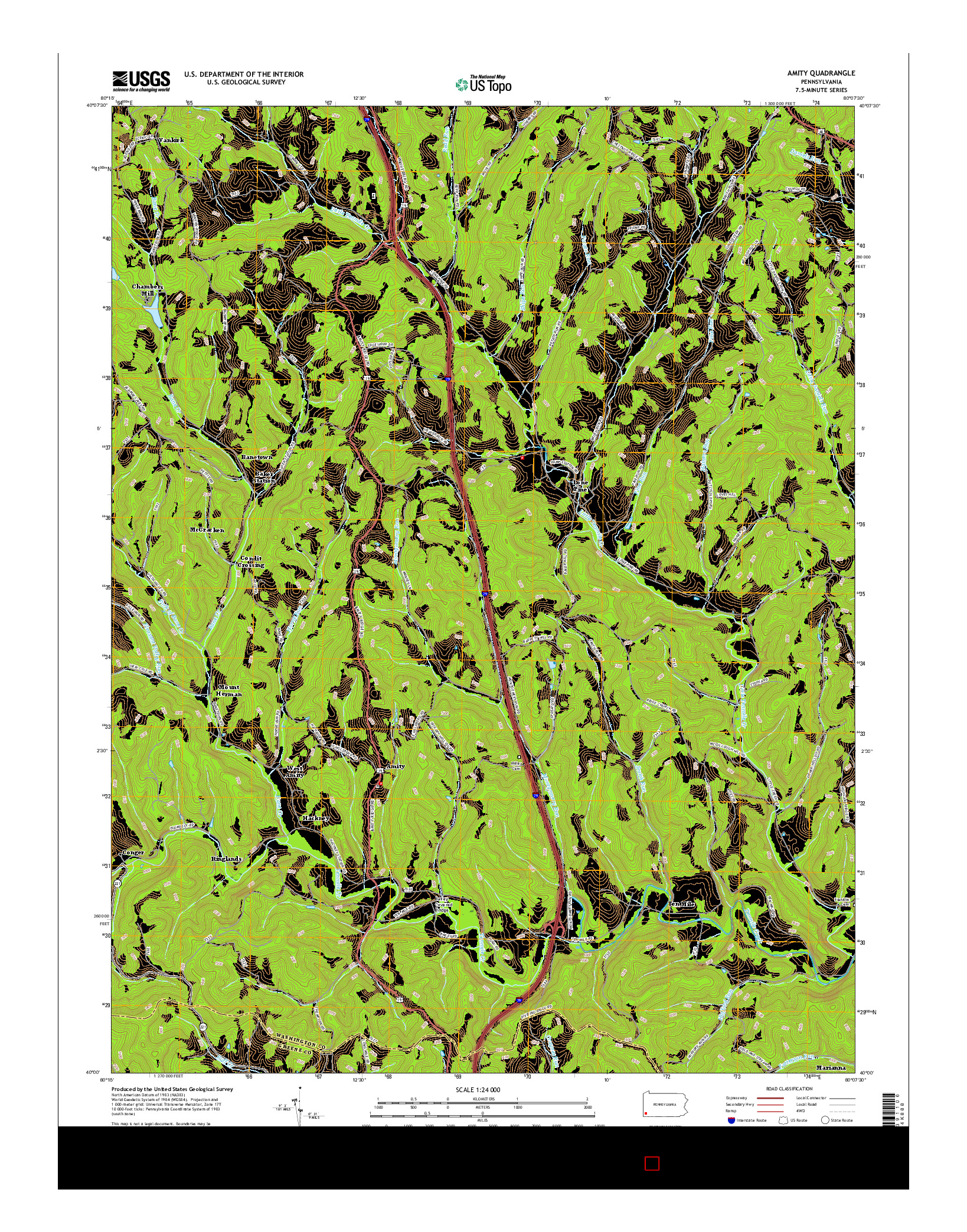 USGS US TOPO 7.5-MINUTE MAP FOR AMITY, PA 2016