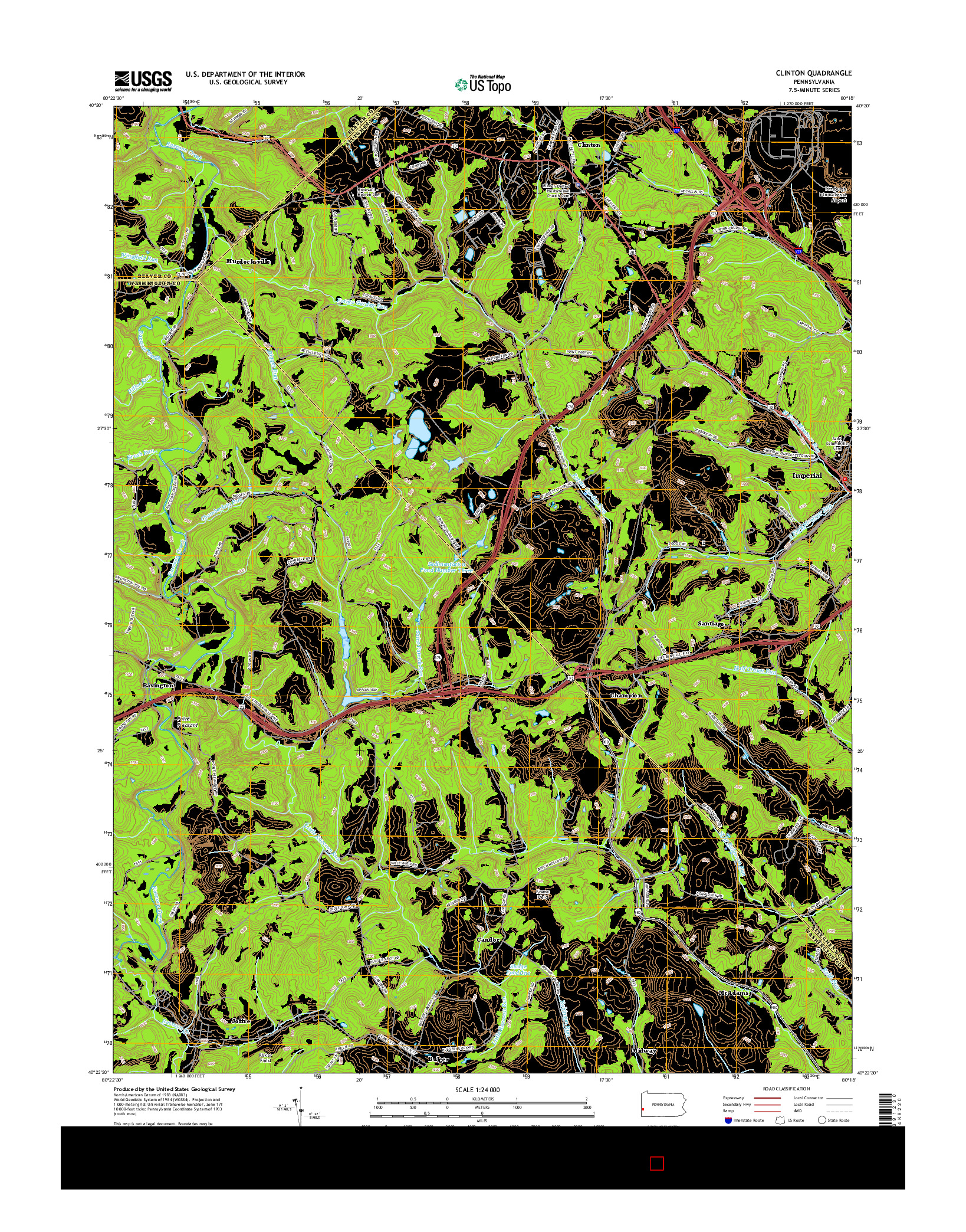 USGS US TOPO 7.5-MINUTE MAP FOR CLINTON, PA 2016