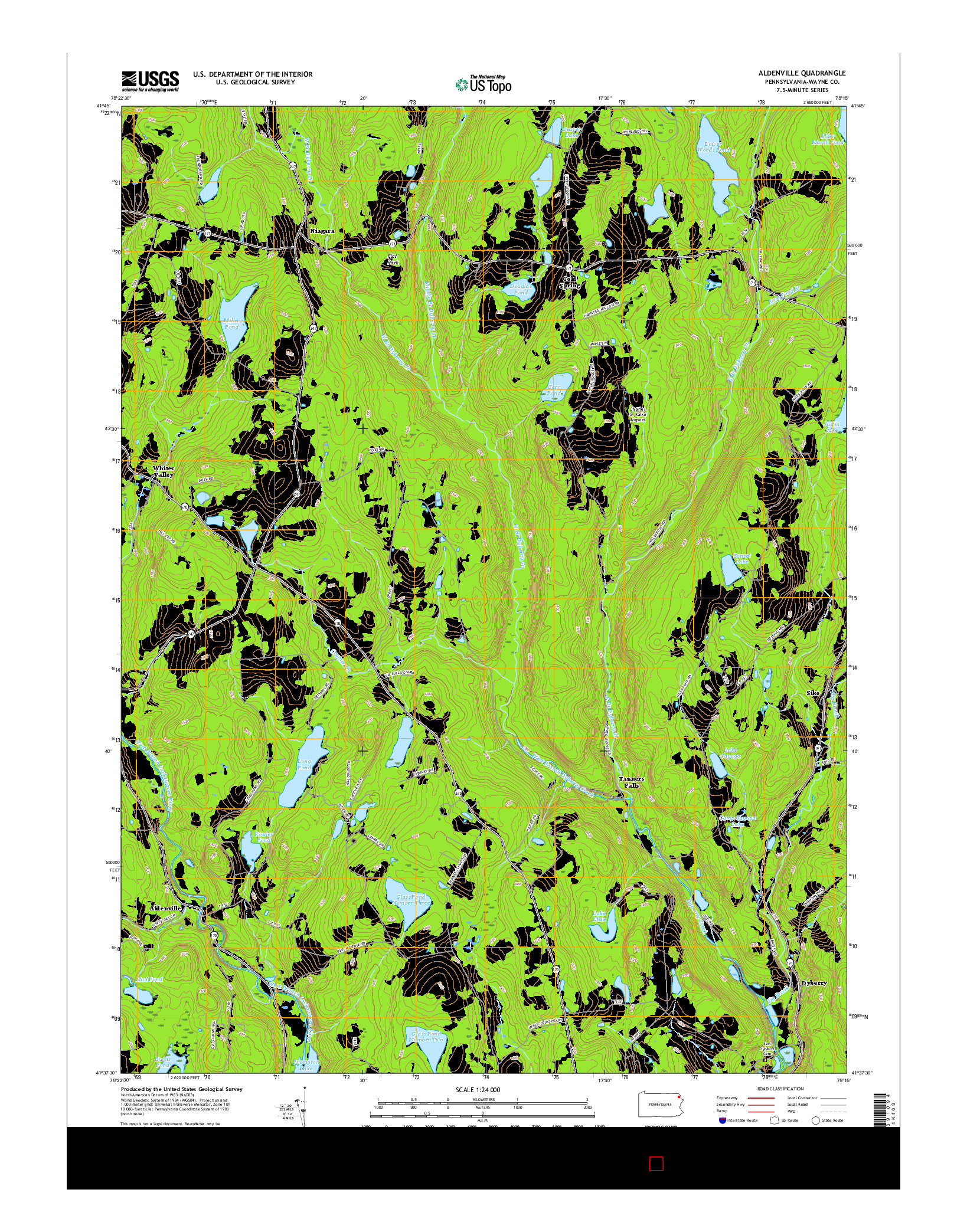 USGS US TOPO 7.5-MINUTE MAP FOR ALDENVILLE, PA 2016