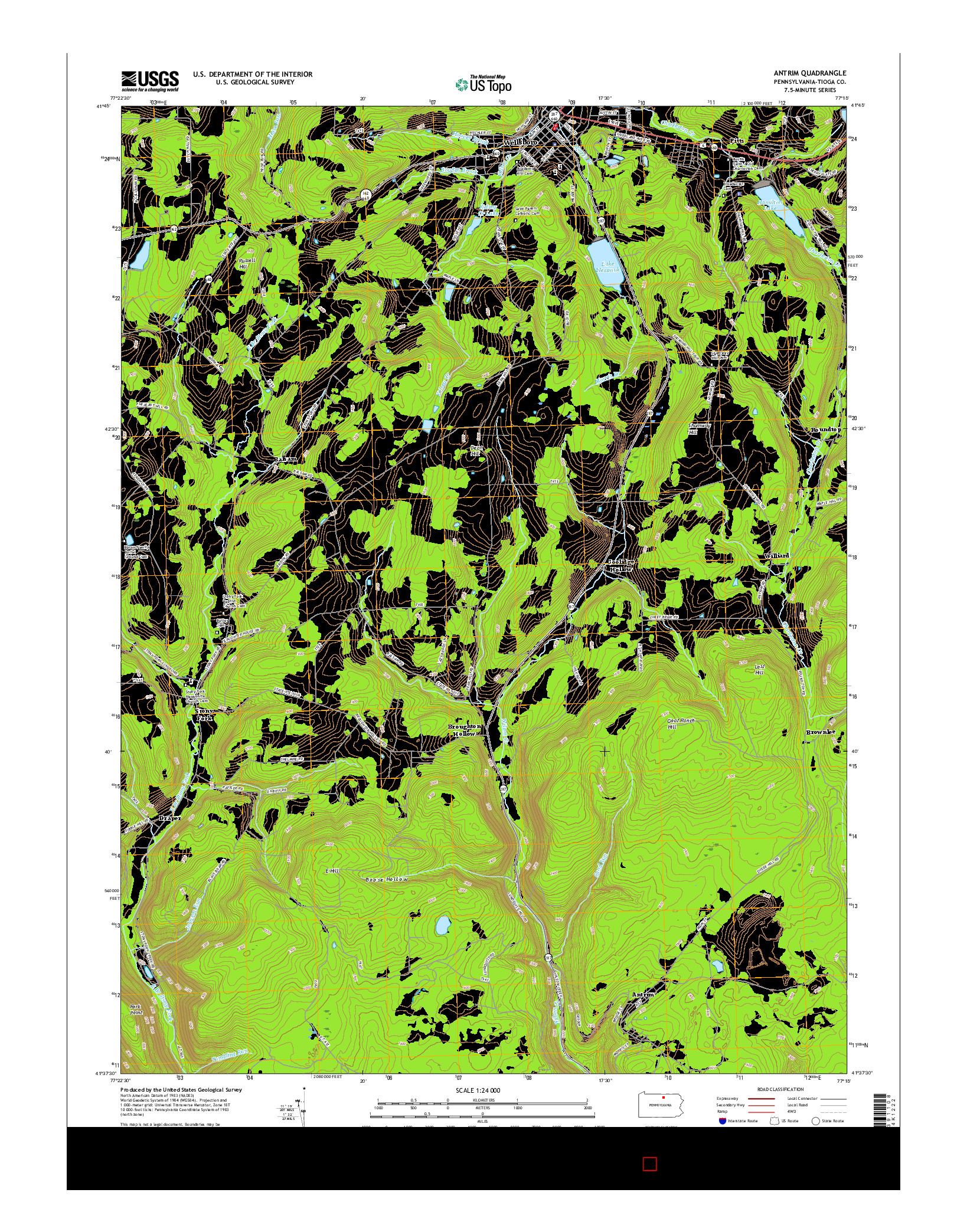 USGS US TOPO 7.5-MINUTE MAP FOR ANTRIM, PA 2016