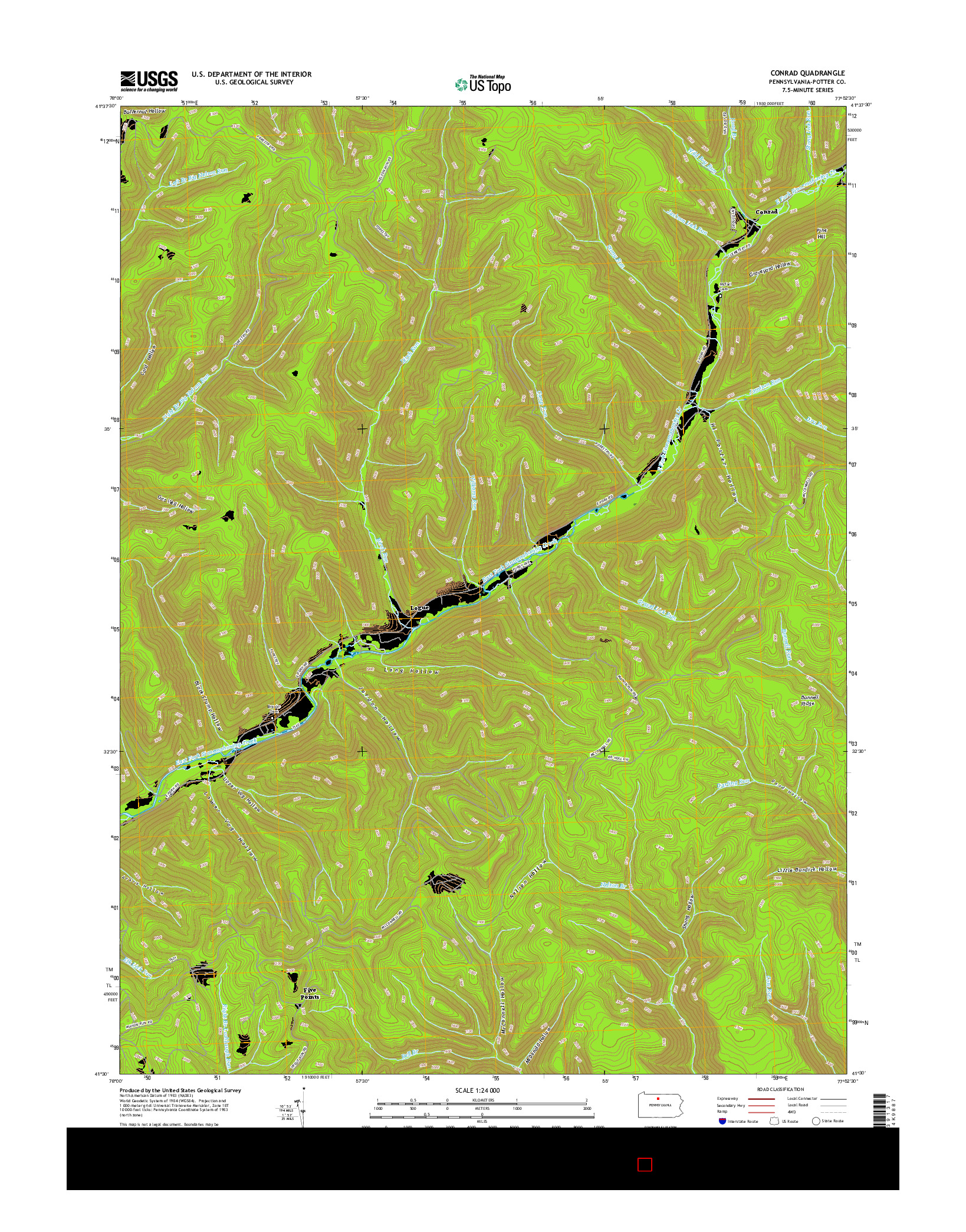 USGS US TOPO 7.5-MINUTE MAP FOR CONRAD, PA 2016