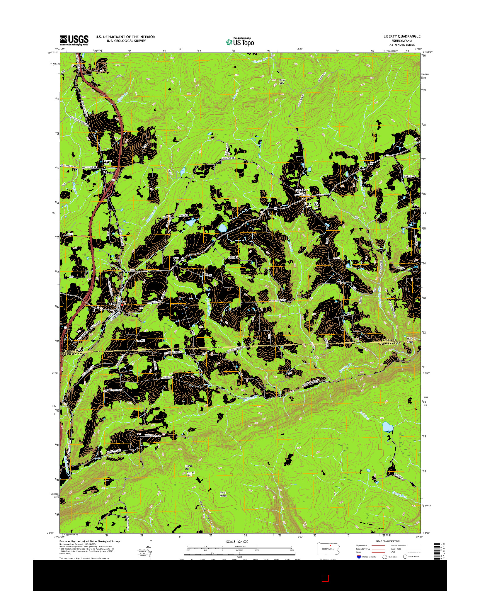 USGS US TOPO 7.5-MINUTE MAP FOR LIBERTY, PA 2016