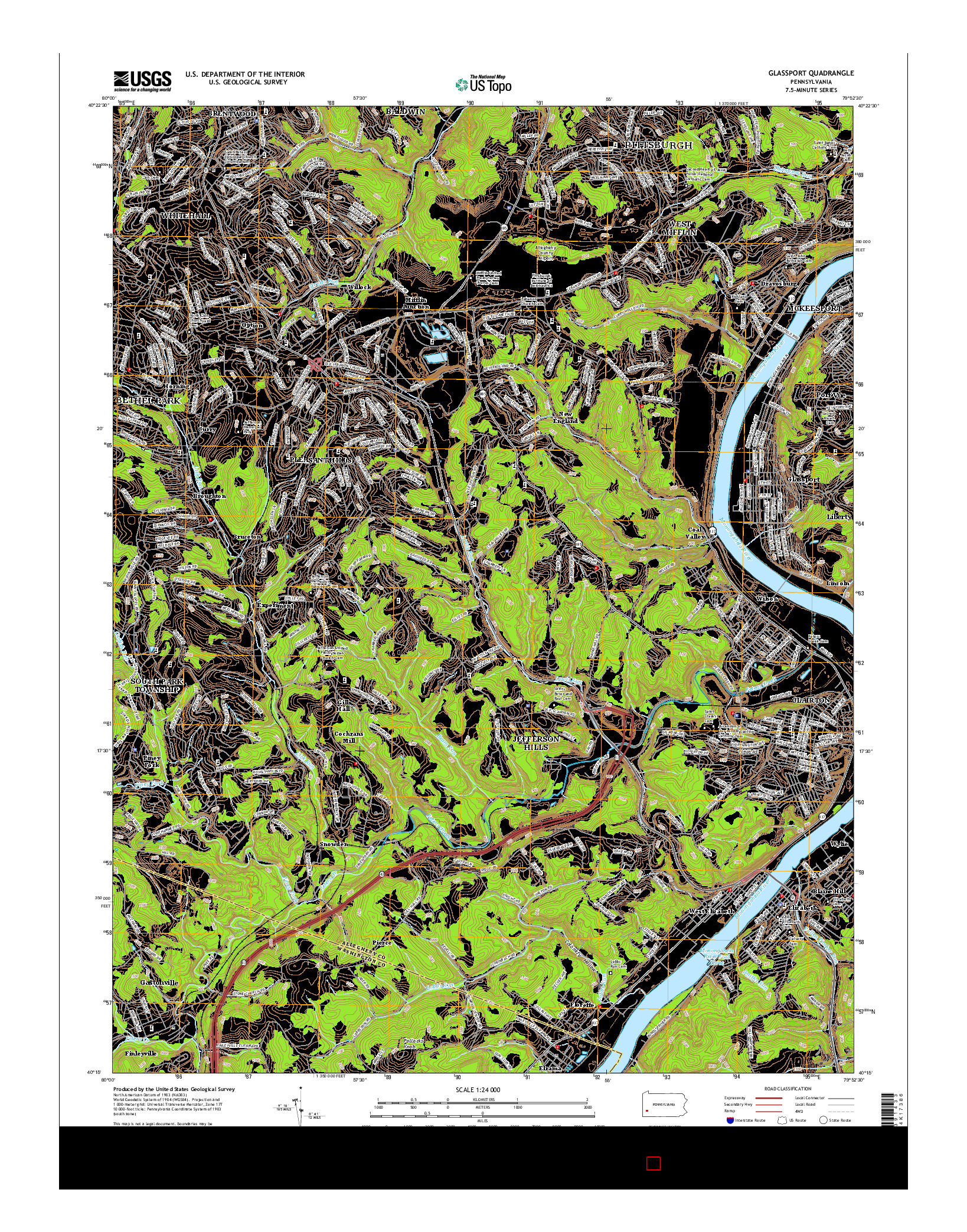USGS US TOPO 7.5-MINUTE MAP FOR GLASSPORT, PA 2016