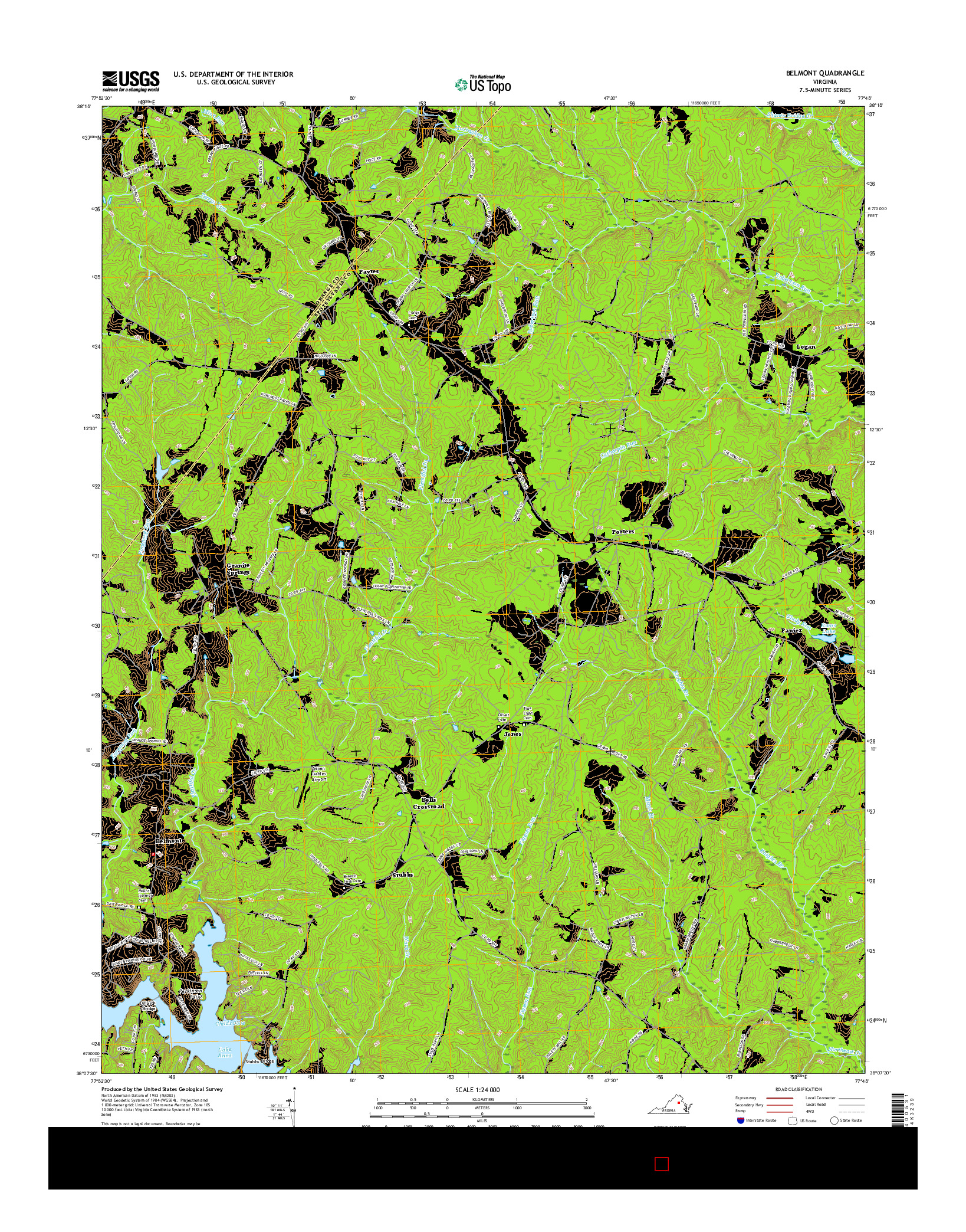 USGS US TOPO 7.5-MINUTE MAP FOR BELMONT, VA 2016