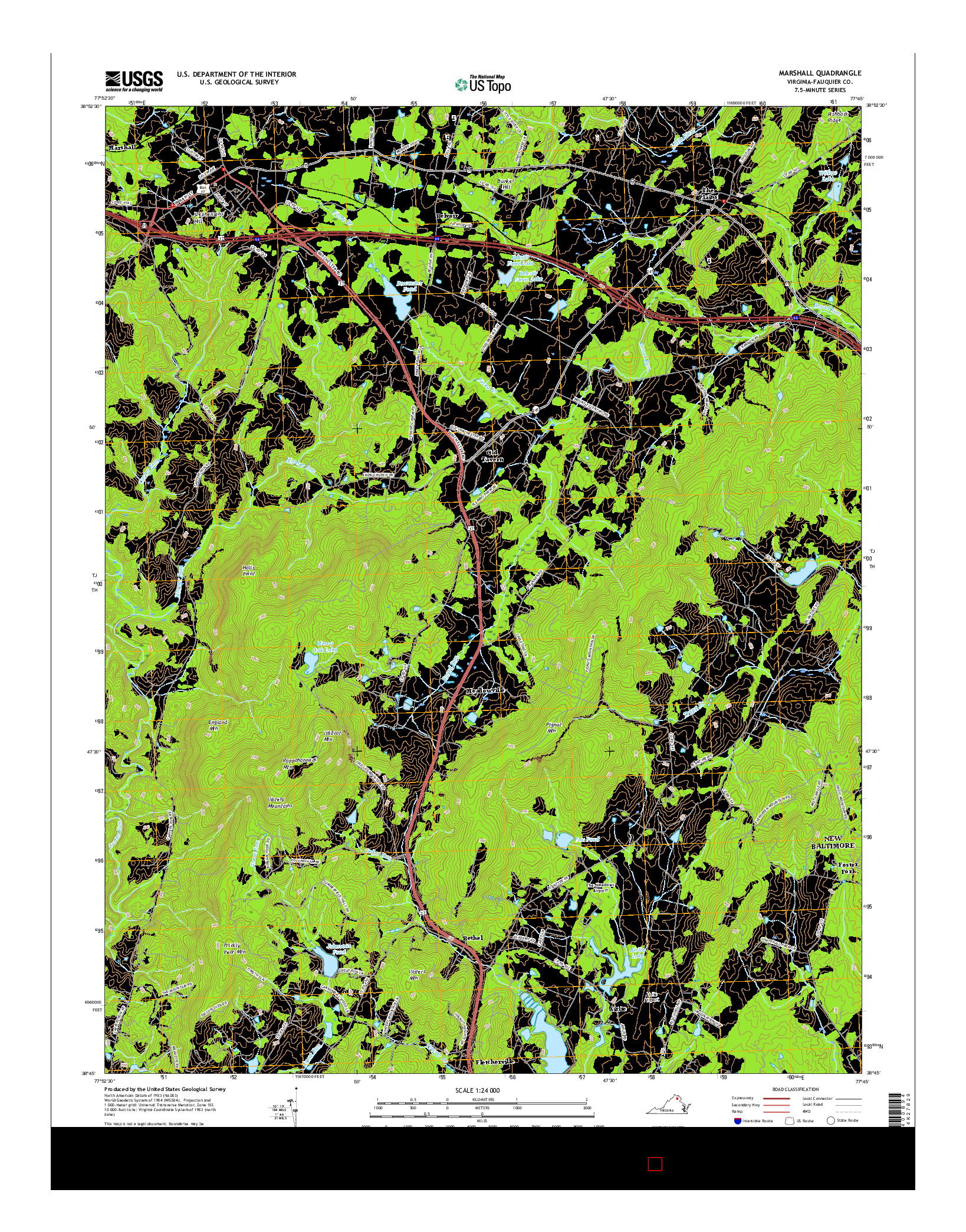 USGS US TOPO 7.5-MINUTE MAP FOR MARSHALL, VA 2016