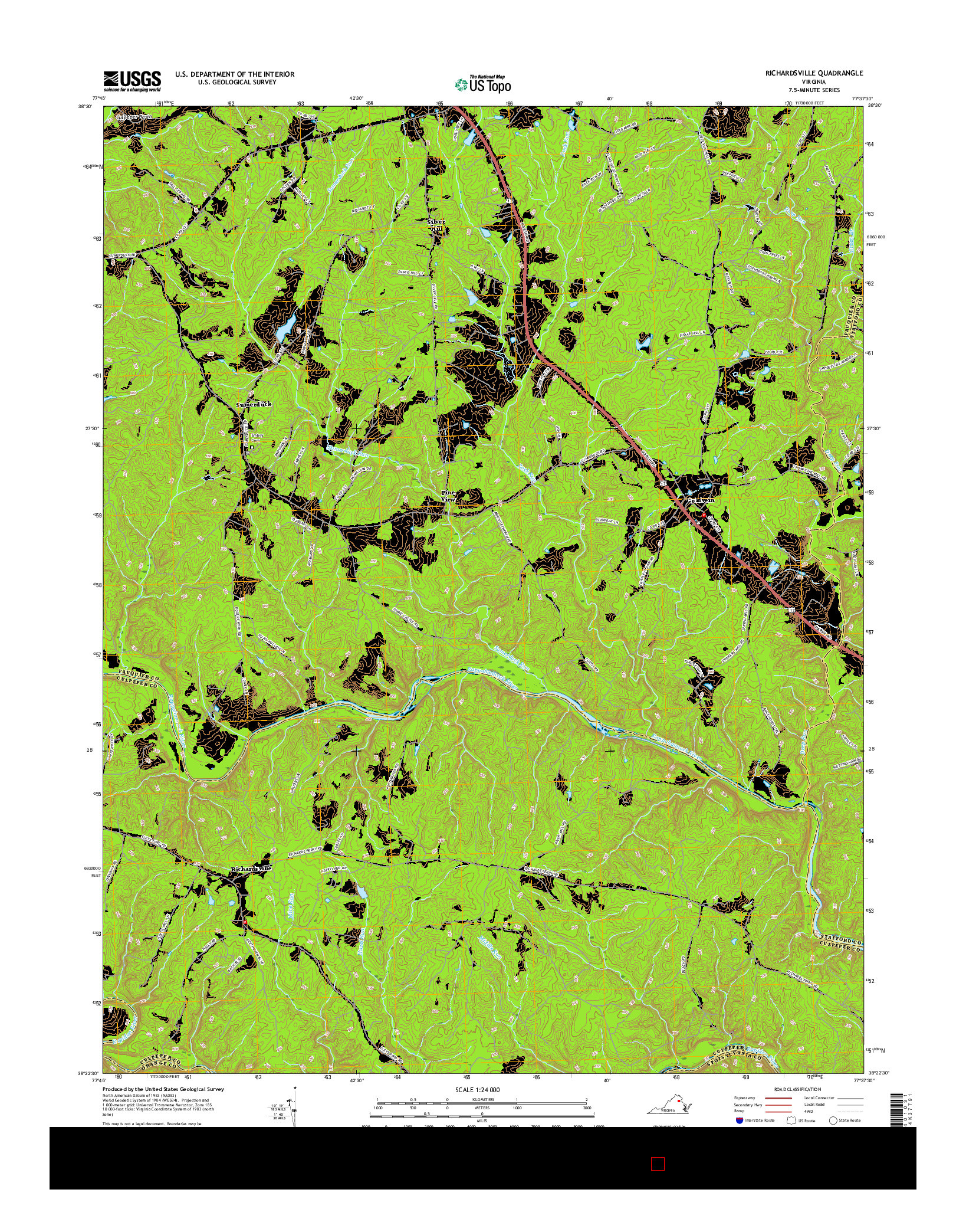 USGS US TOPO 7.5-MINUTE MAP FOR RICHARDSVILLE, VA 2016