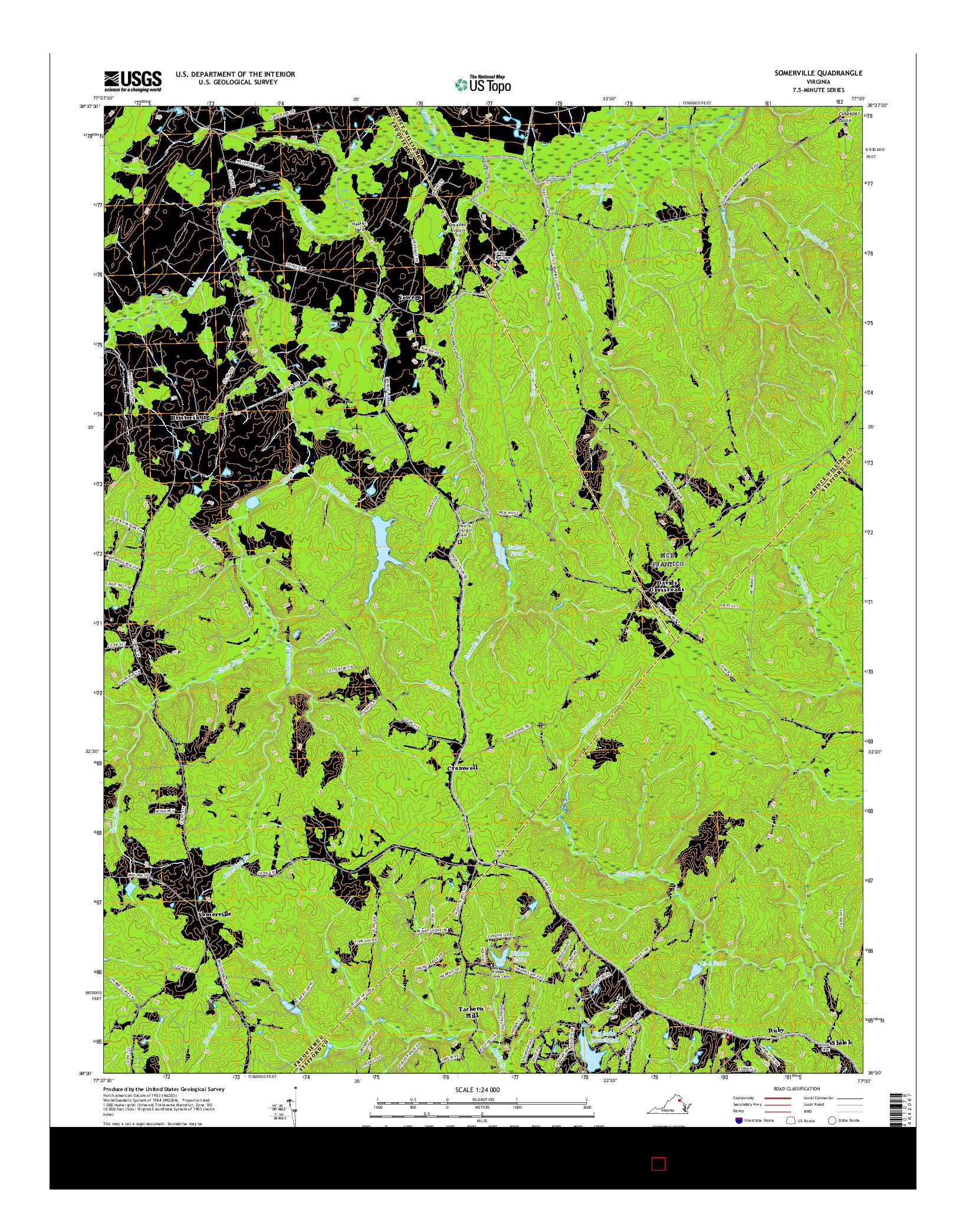 USGS US TOPO 7.5-MINUTE MAP FOR SOMERVILLE, VA 2016