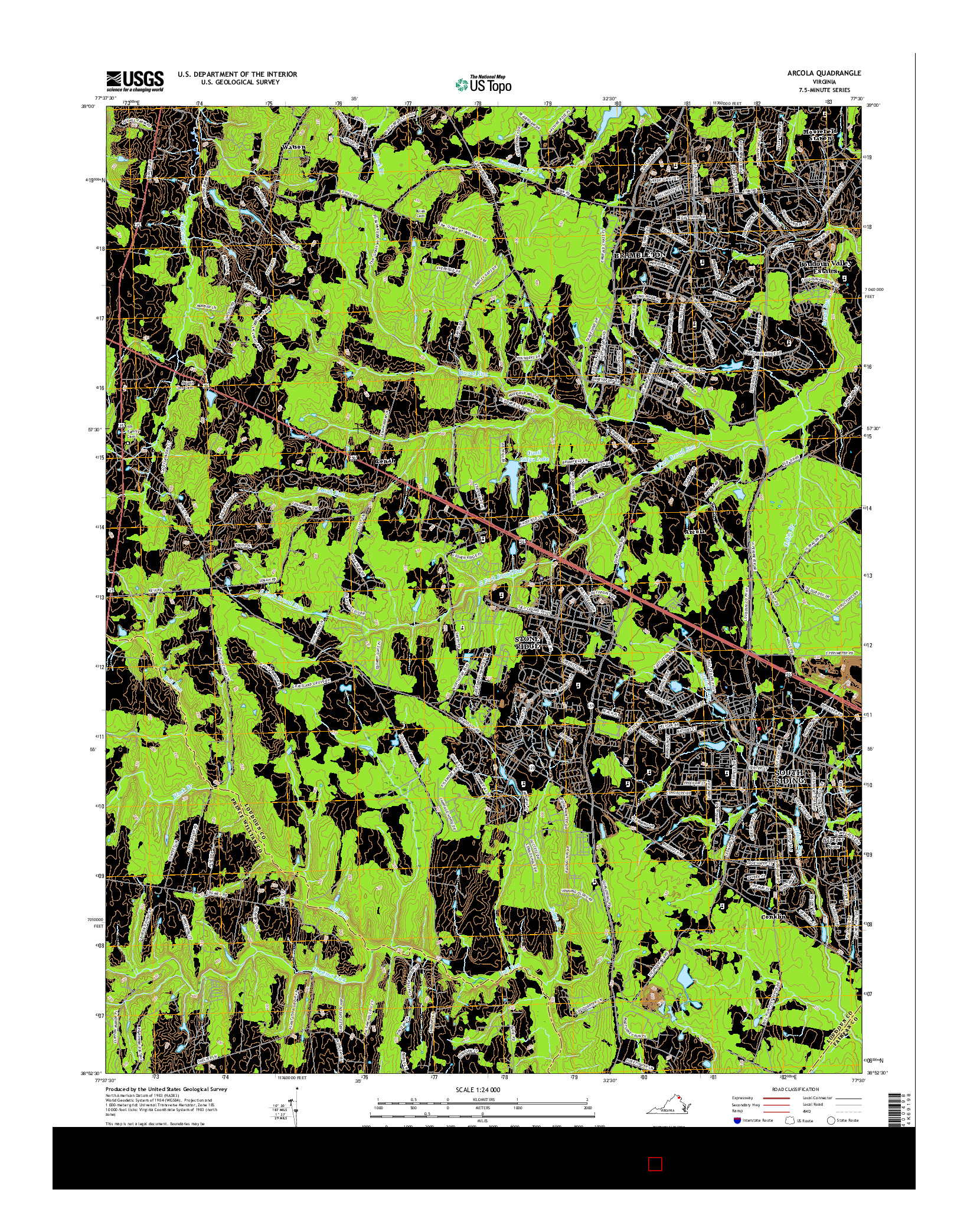 USGS US TOPO 7.5-MINUTE MAP FOR ARCOLA, VA 2016