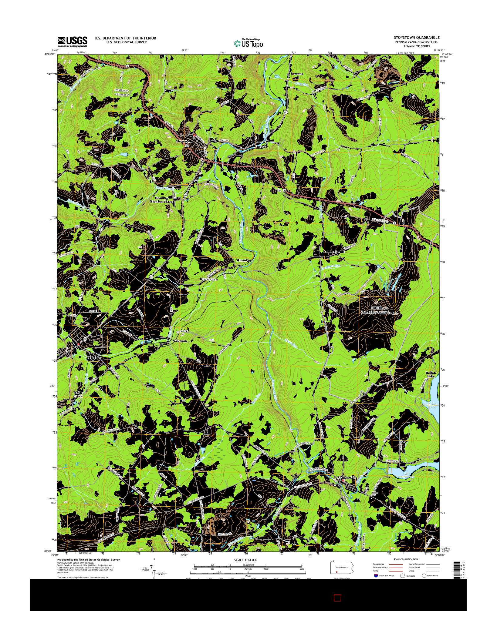 USGS US TOPO 7.5-MINUTE MAP FOR STOYSTOWN, PA 2016