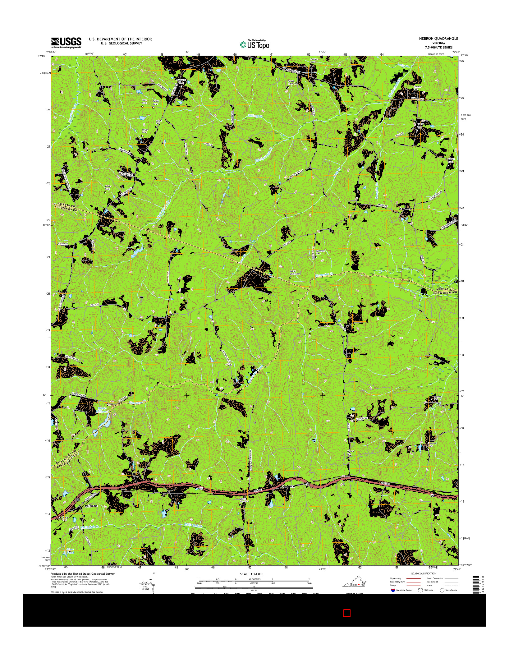 USGS US TOPO 7.5-MINUTE MAP FOR HEBRON, VA 2016