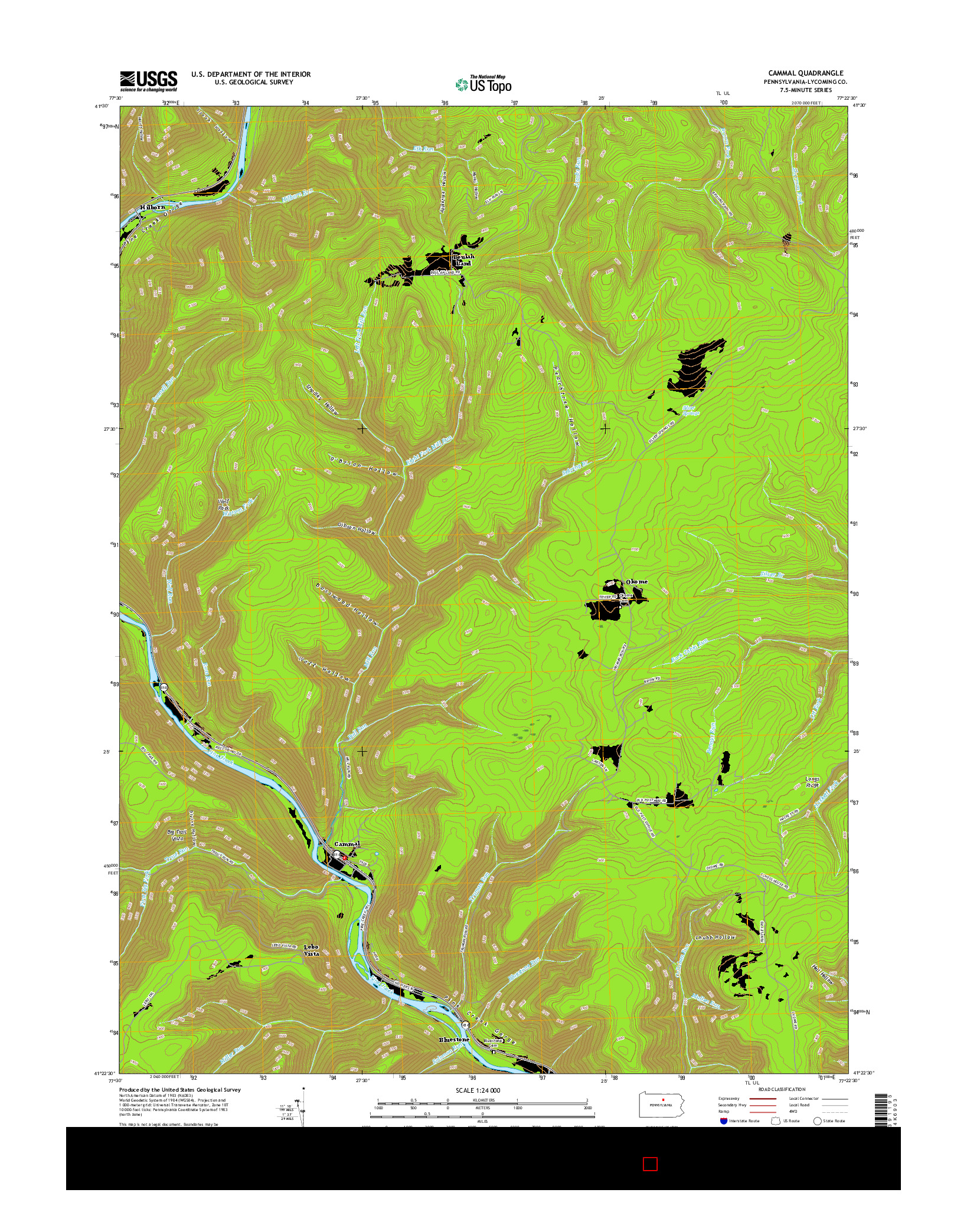 USGS US TOPO 7.5-MINUTE MAP FOR CAMMAL, PA 2016