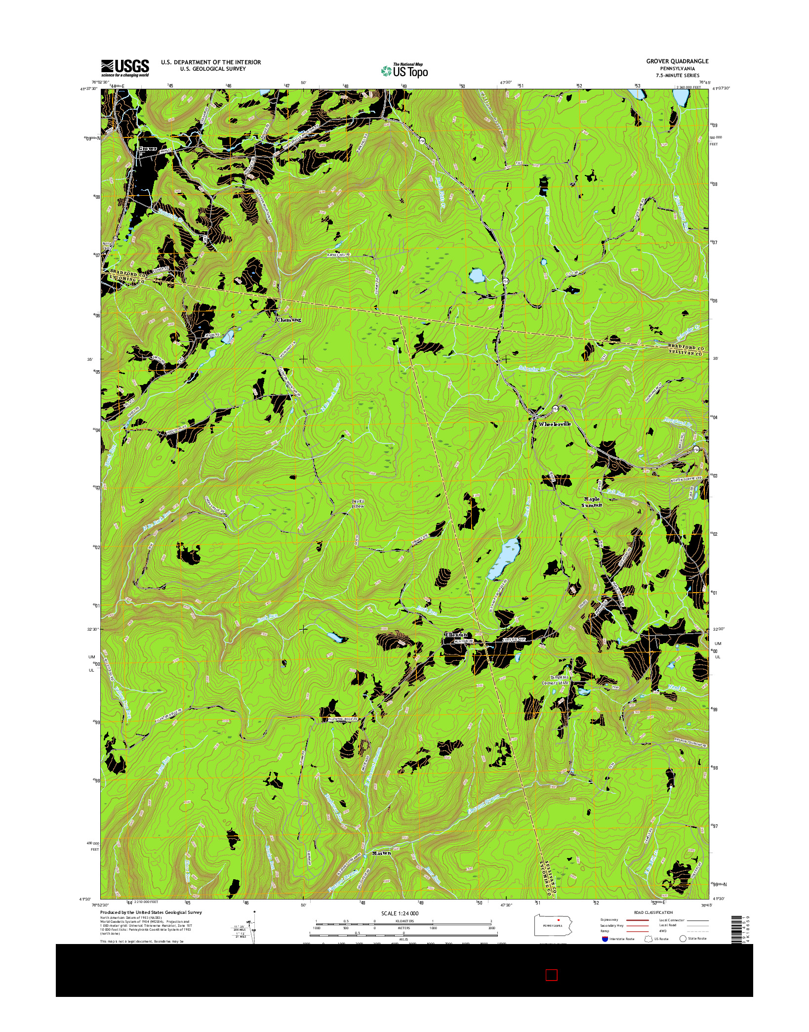 USGS US TOPO 7.5-MINUTE MAP FOR GROVER, PA 2016