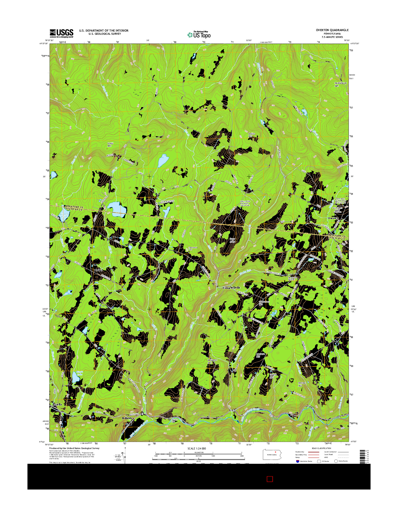 USGS US TOPO 7.5-MINUTE MAP FOR OVERTON, PA 2016