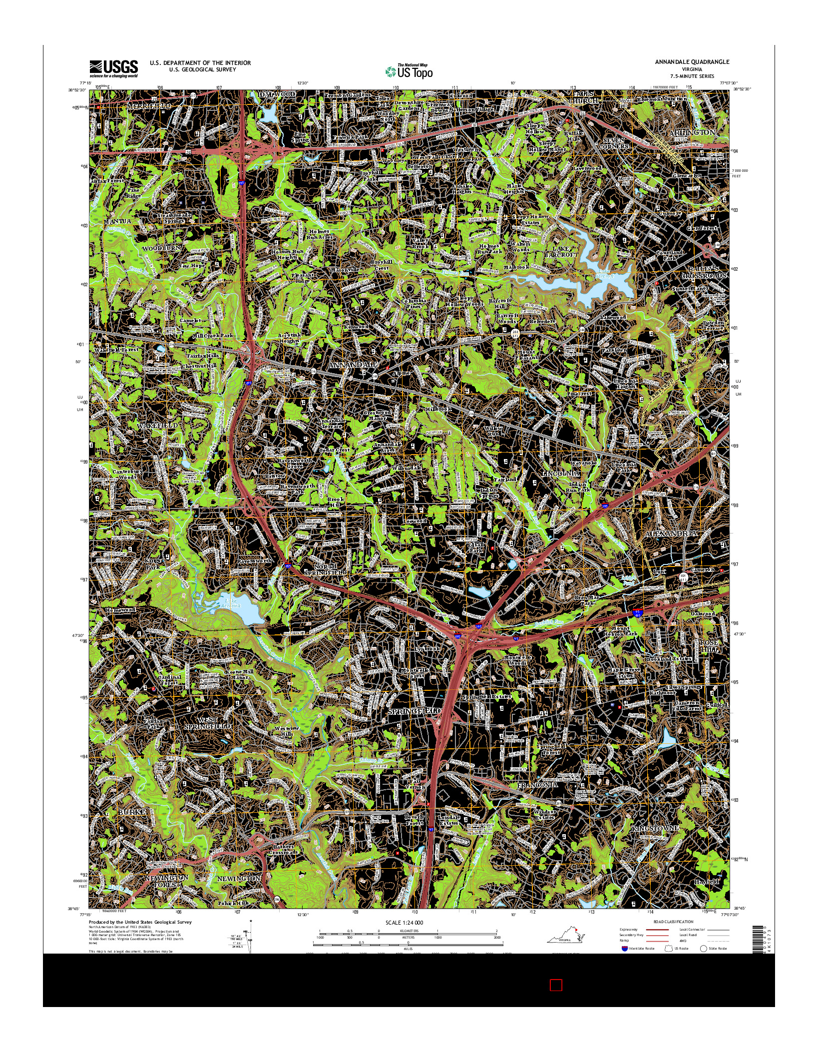 USGS US TOPO 7.5-MINUTE MAP FOR ANNANDALE, VA 2016