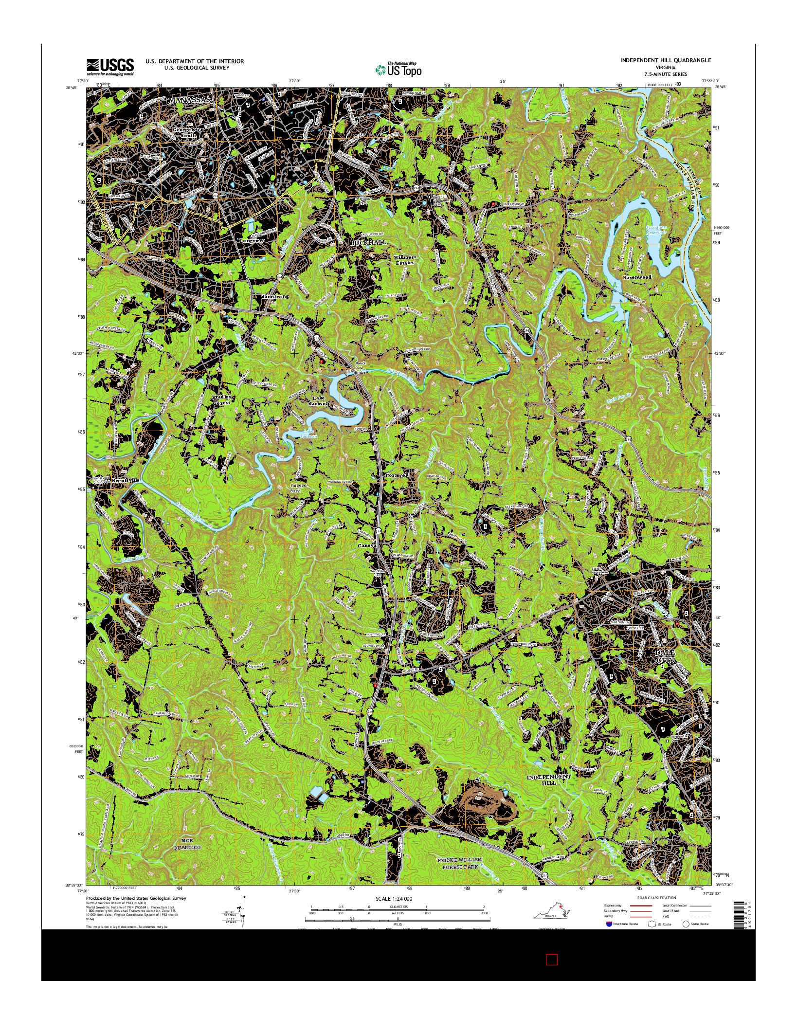 USGS US TOPO 7.5-MINUTE MAP FOR INDEPENDENT HILL, VA 2016