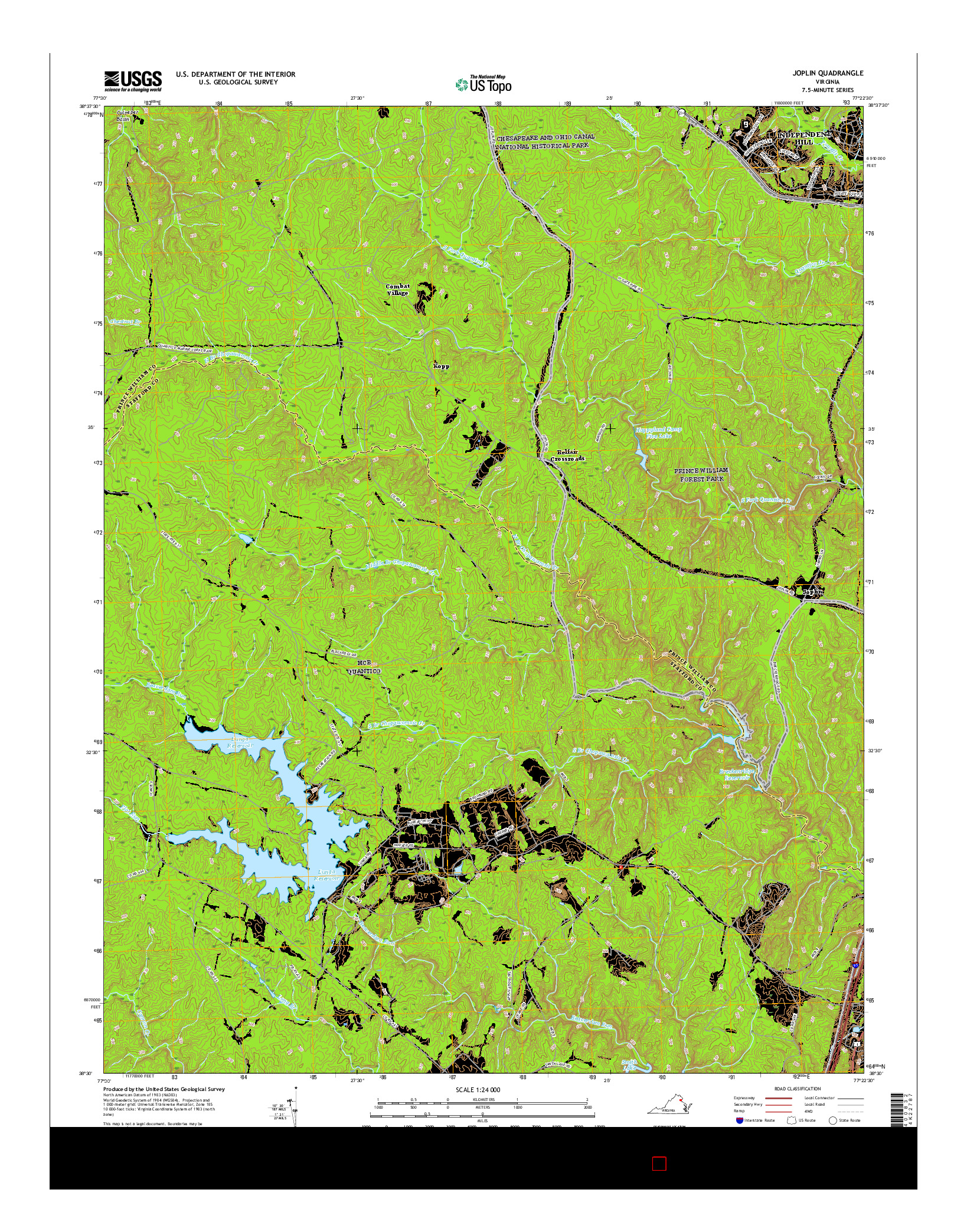 USGS US TOPO 7.5-MINUTE MAP FOR JOPLIN, VA 2016