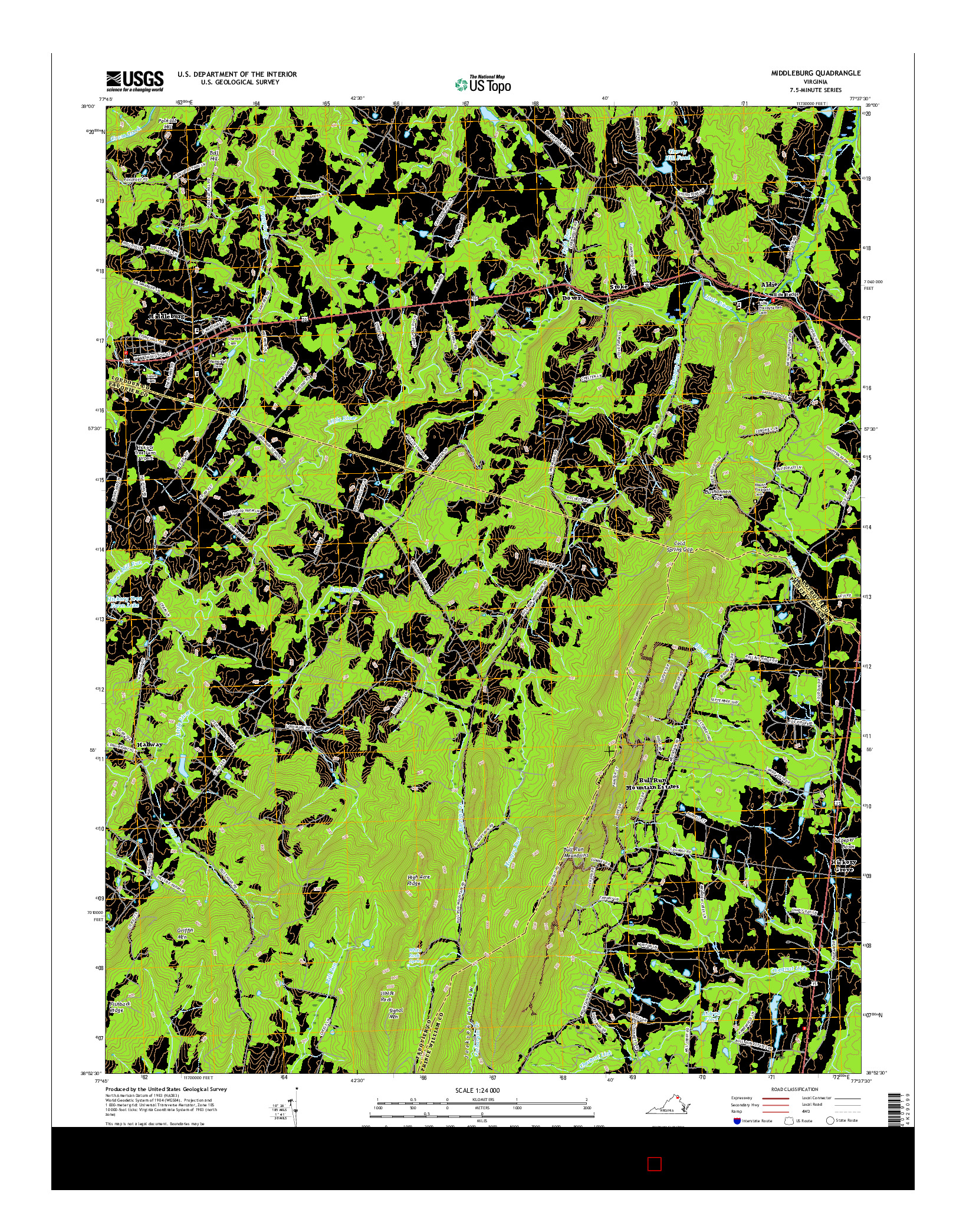 USGS US TOPO 7.5-MINUTE MAP FOR MIDDLEBURG, VA 2016