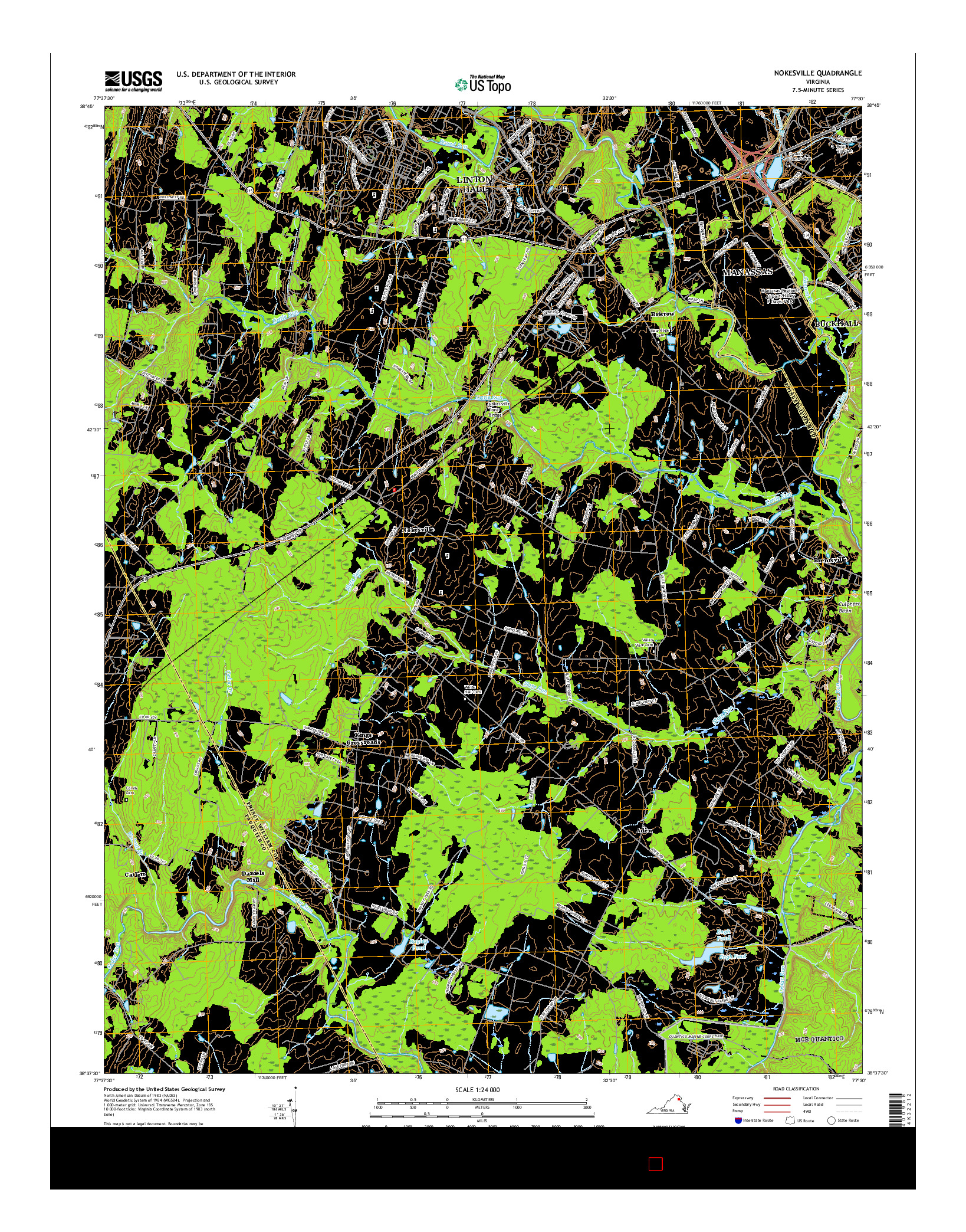 USGS US TOPO 7.5-MINUTE MAP FOR NOKESVILLE, VA 2016