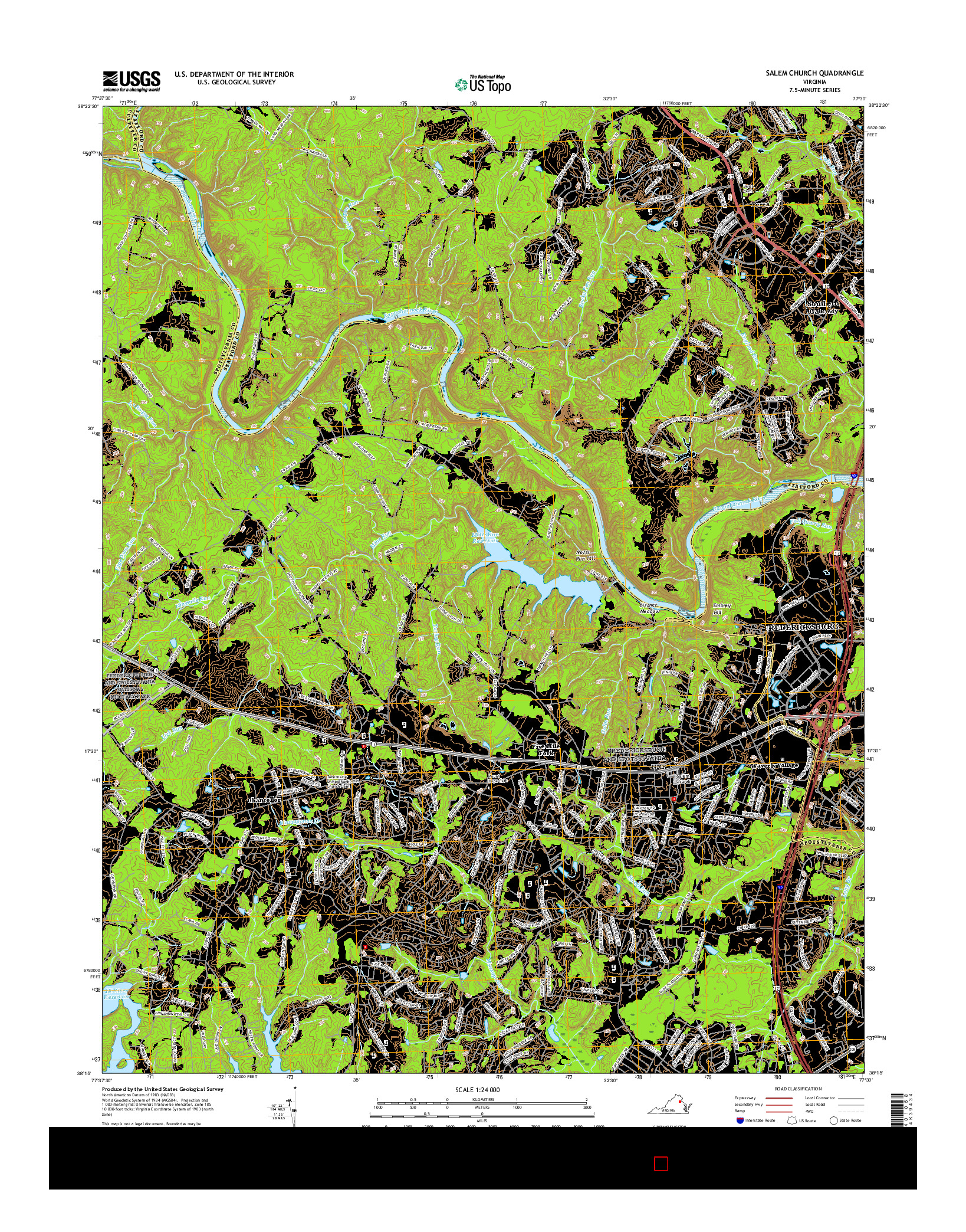 USGS US TOPO 7.5-MINUTE MAP FOR SALEM CHURCH, VA 2016