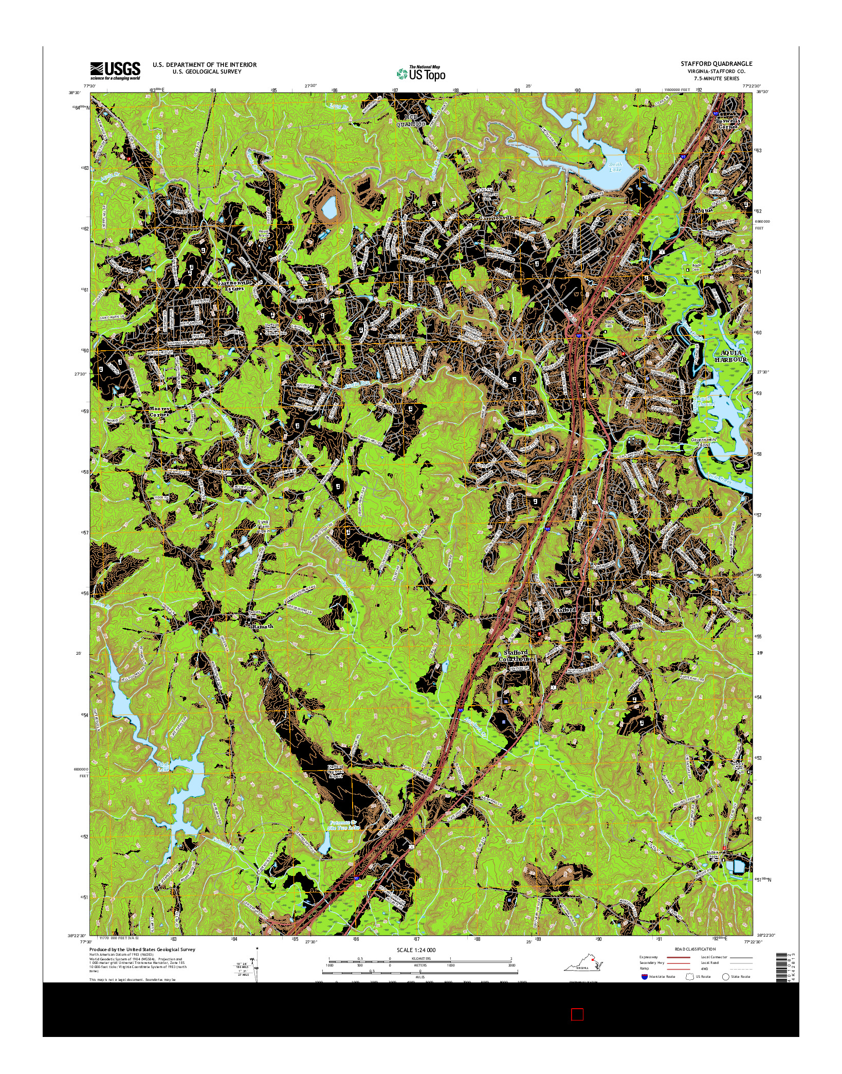 USGS US TOPO 7.5-MINUTE MAP FOR STAFFORD, VA 2016