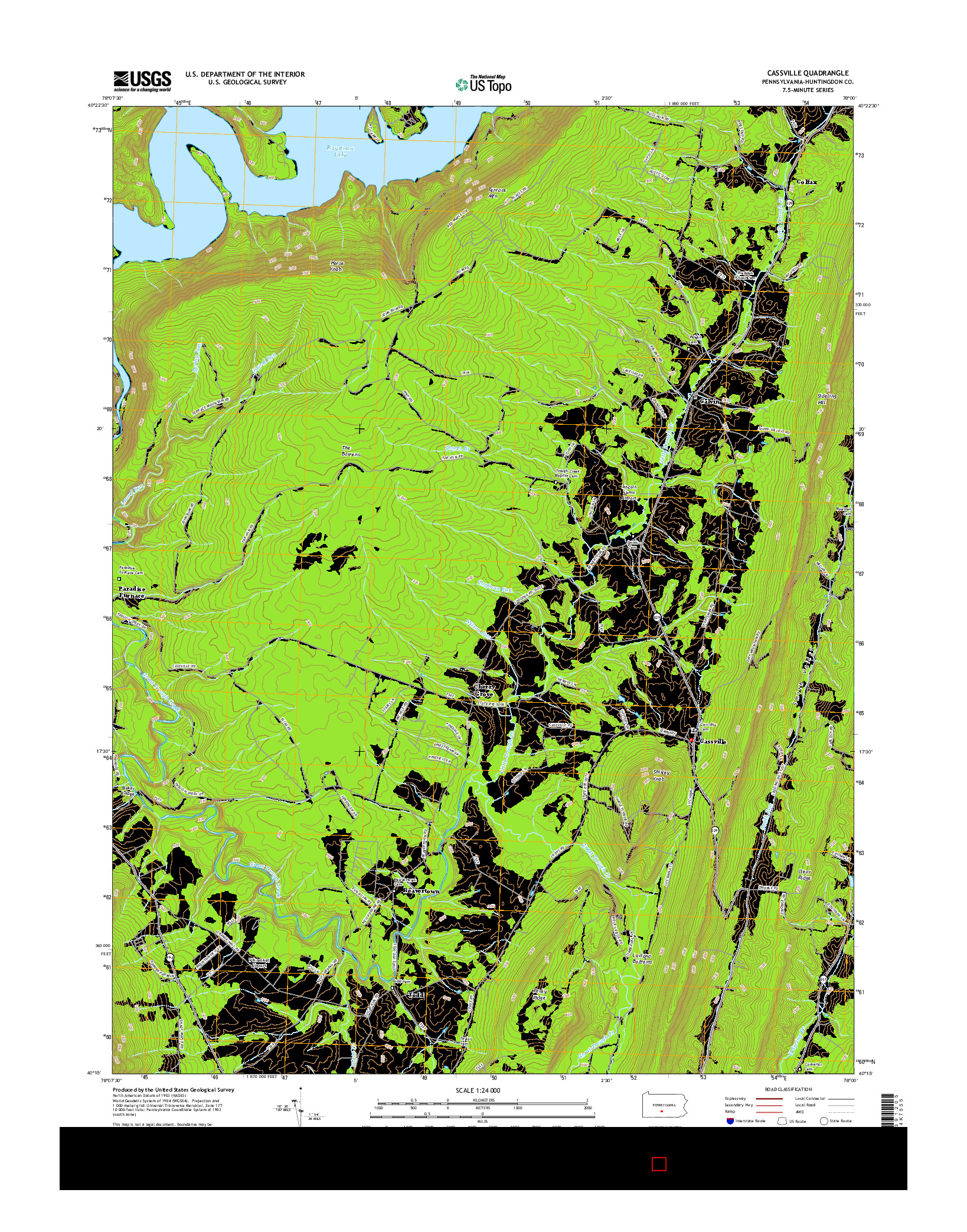 USGS US TOPO 7.5-MINUTE MAP FOR CASSVILLE, PA 2016