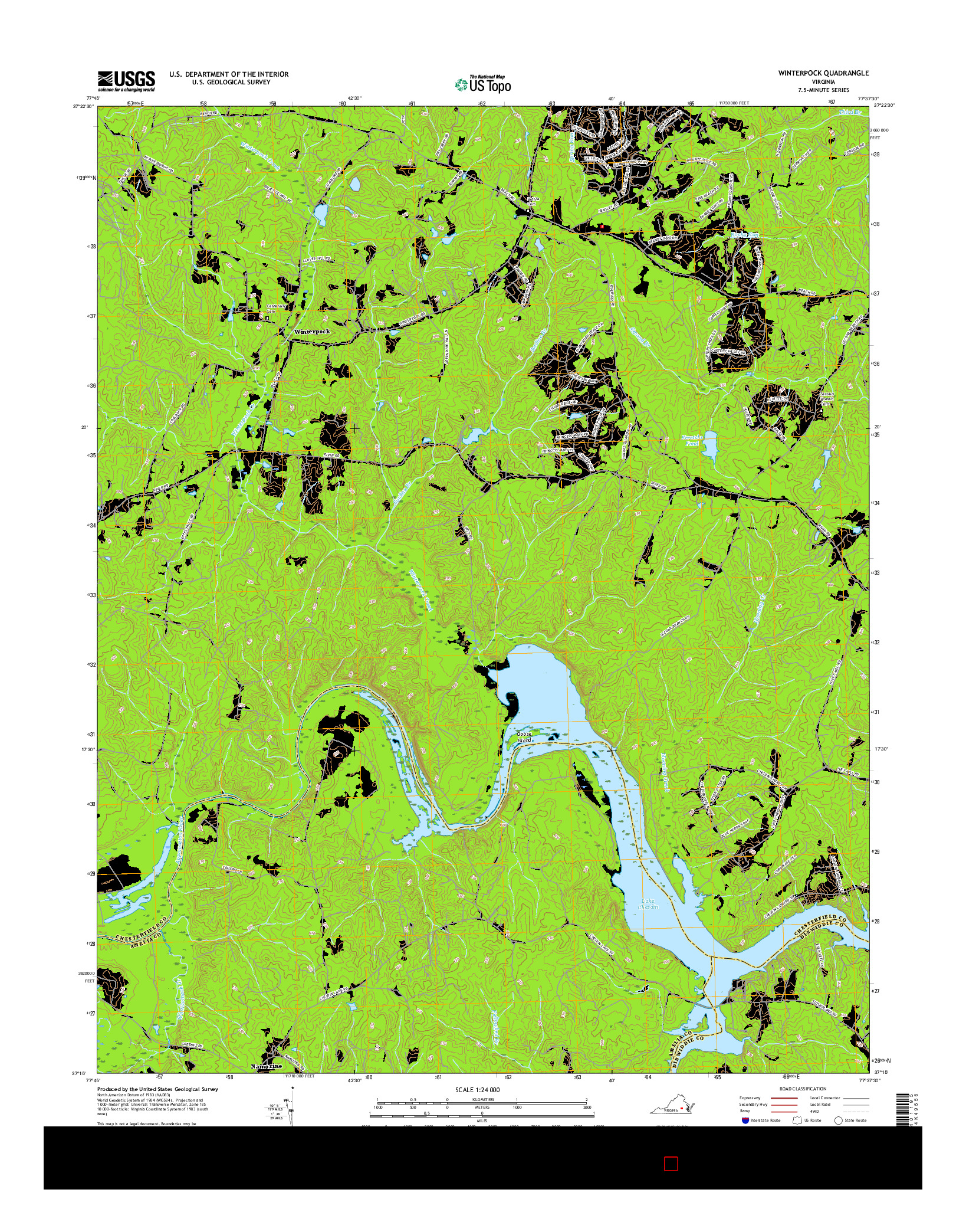 USGS US TOPO 7.5-MINUTE MAP FOR WINTERPOCK, VA 2016