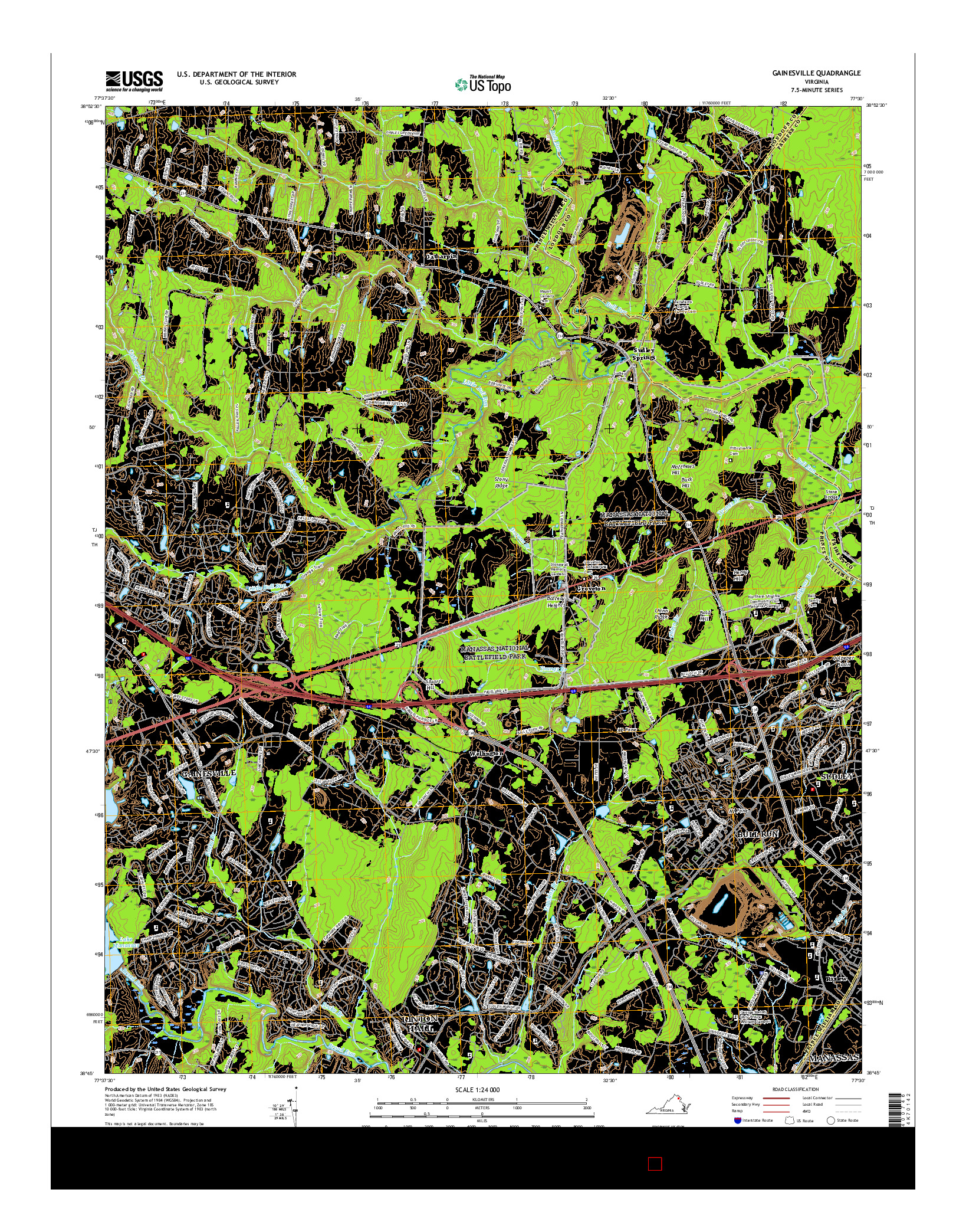 USGS US TOPO 7.5-MINUTE MAP FOR GAINESVILLE, VA 2016