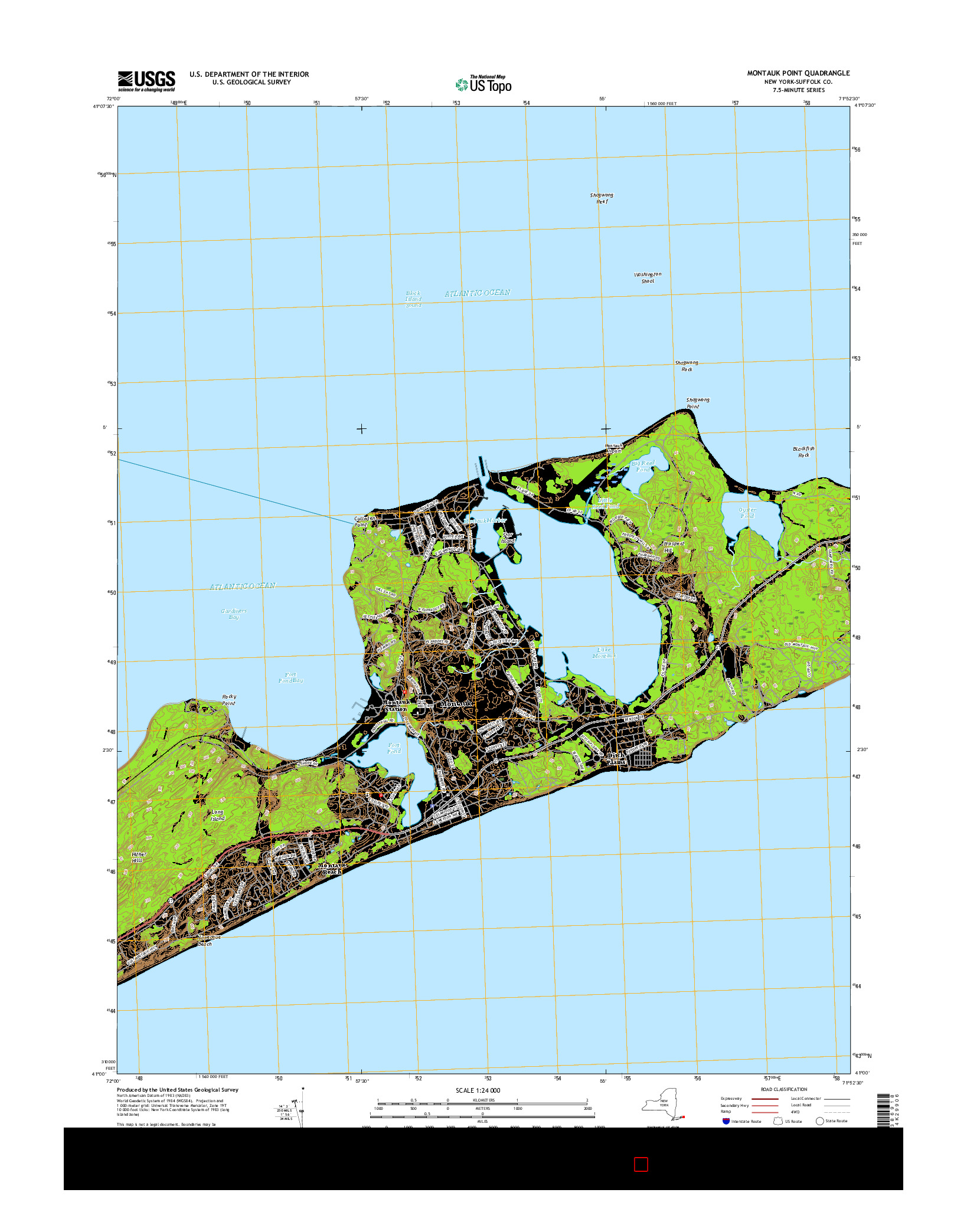 USGS US TOPO 7.5-MINUTE MAP FOR MONTAUK POINT, NY 2016