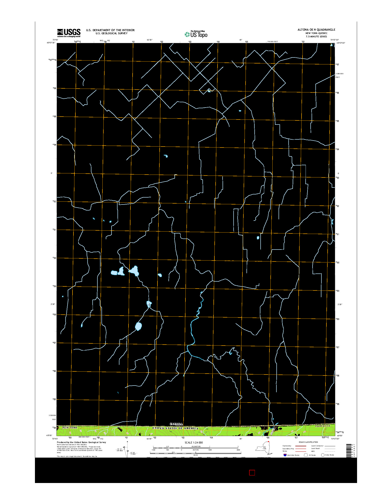 USGS US TOPO 7.5-MINUTE MAP FOR ALTONA OE N, NY-QC 2016