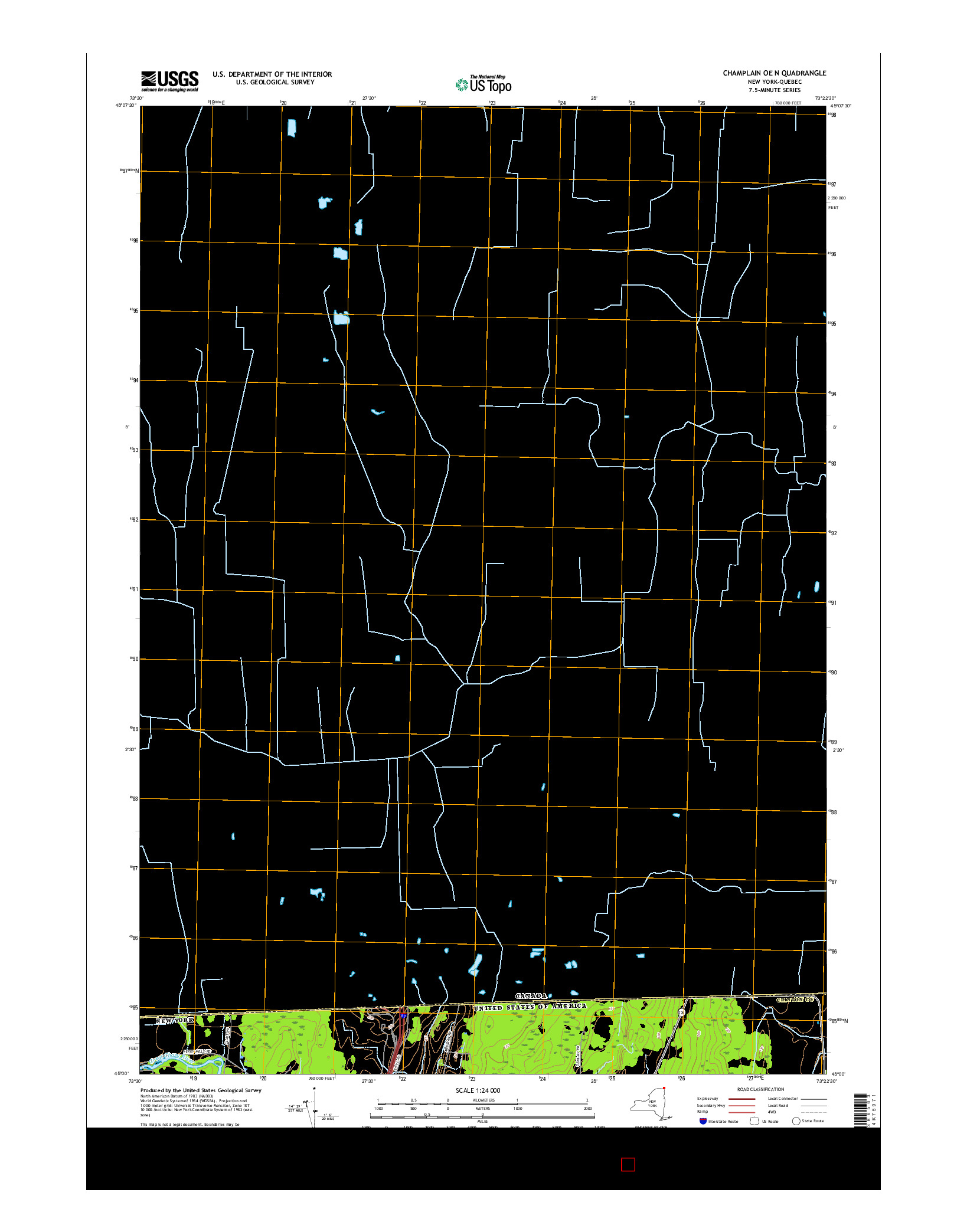 USGS US TOPO 7.5-MINUTE MAP FOR CHAMPLAIN OE N, NY-QC 2016